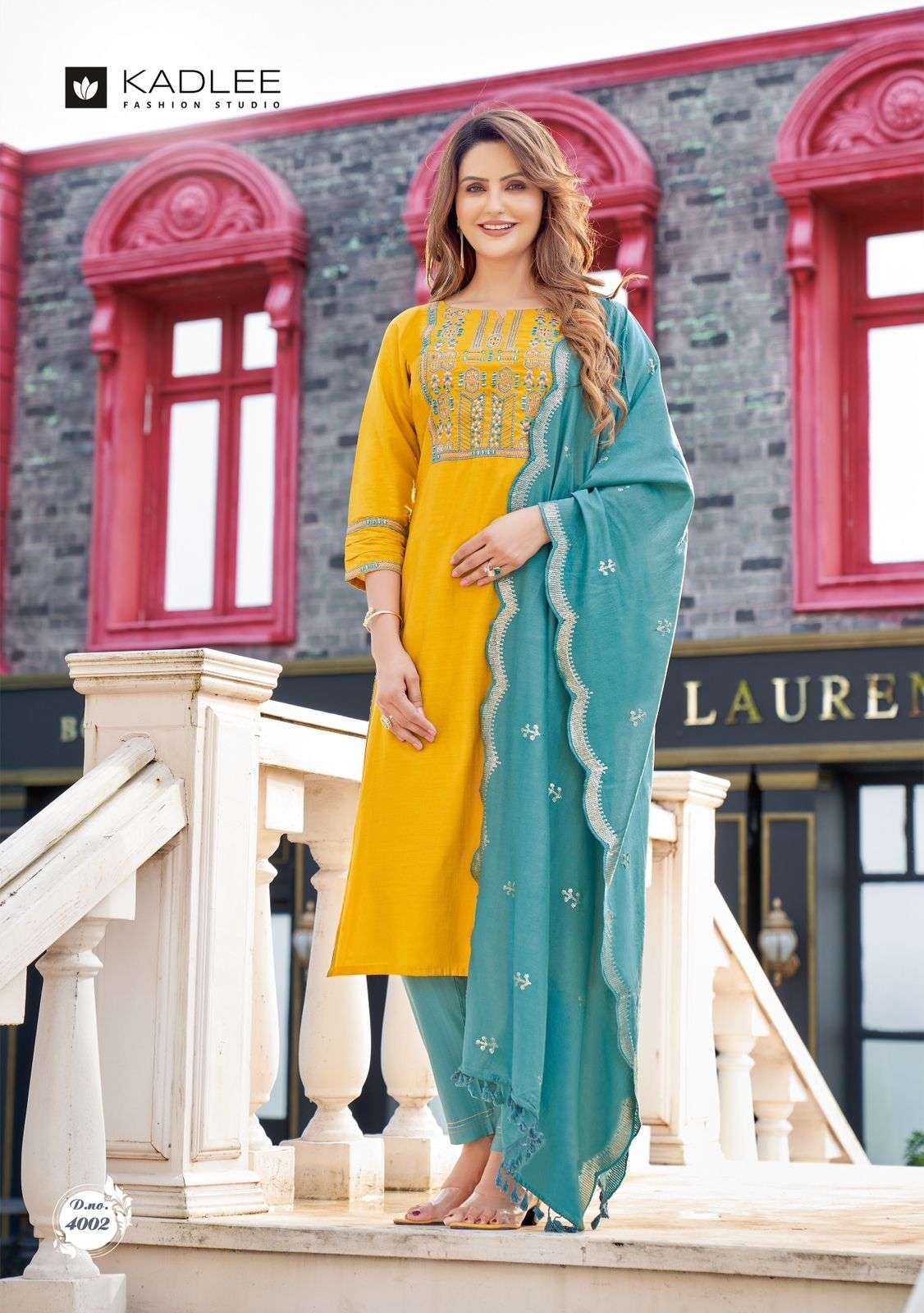 MANNAT BY KADLEE 4001 TO 4006 SERIES FESTIVE SUITS BEAUTIFUL FANCY COLORFUL STYLISH PARTY WEAR & OCCASIONAL WEAR NYLON VISCOSE DRESSES AT WHOLESALE PRICE