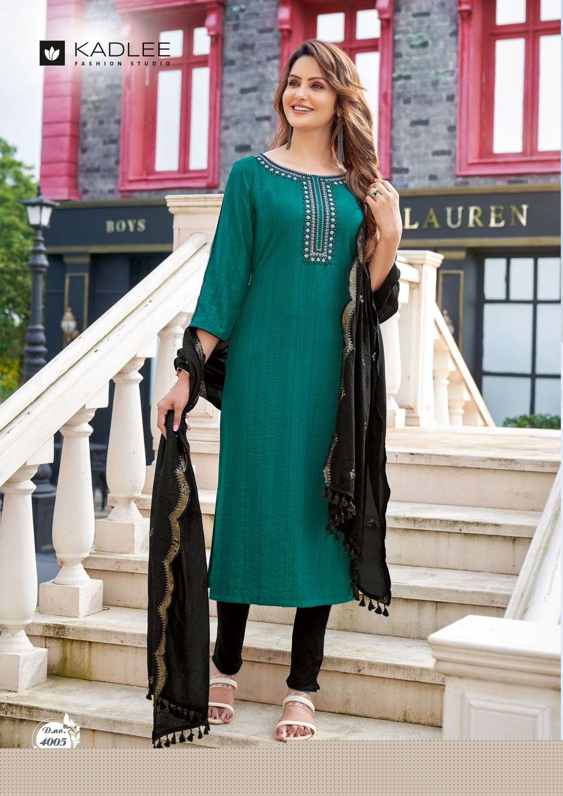 MANNAT BY KADLEE 4001 TO 4006 SERIES FESTIVE SUITS BEAUTIFUL FANCY COLORFUL STYLISH PARTY WEAR & OCCASIONAL WEAR NYLON VISCOSE DRESSES AT WHOLESALE PRICE