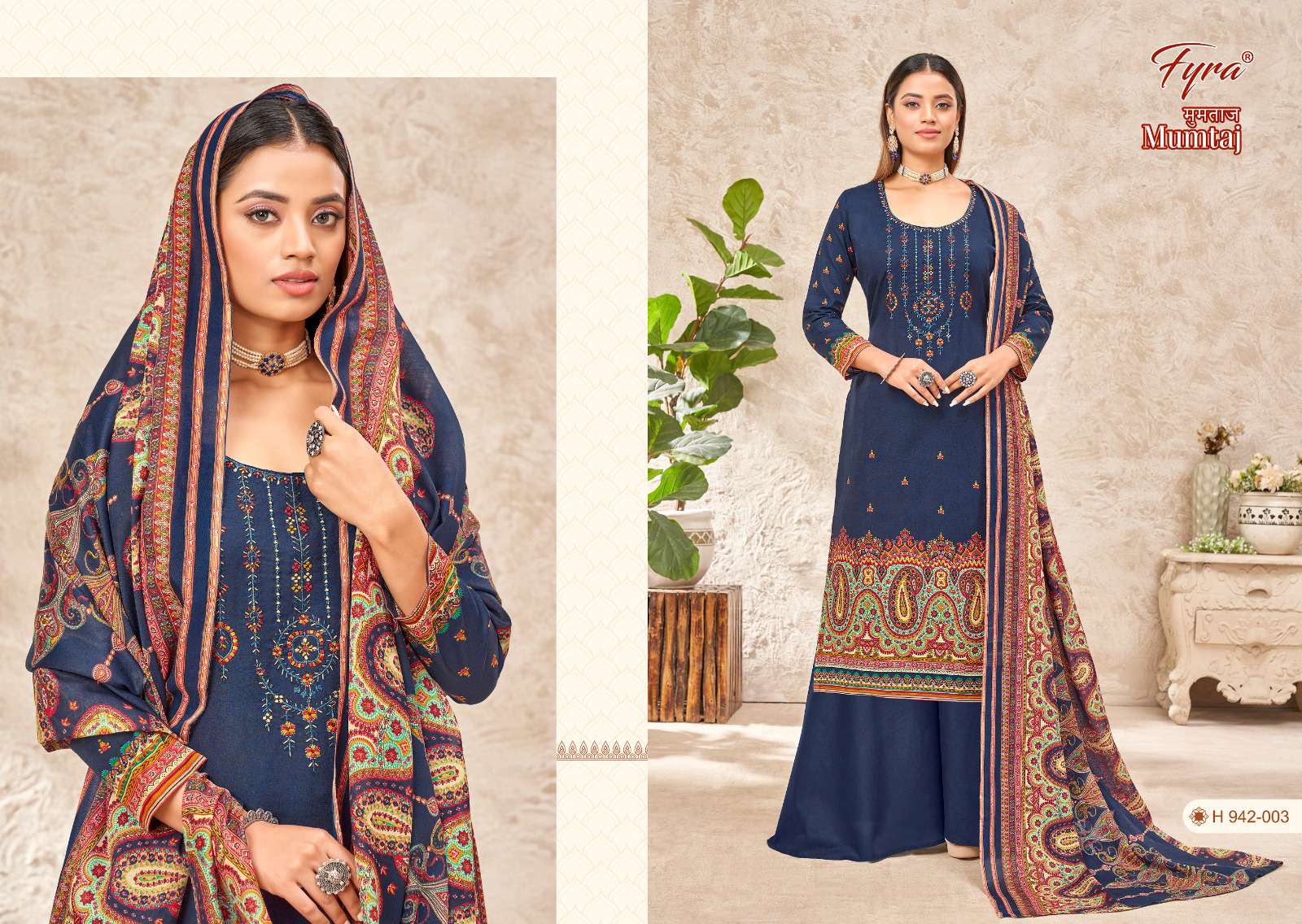 MUMTAJ BY FYRA 942-001 TO 942-010 SERIES FESTIVE SUITS BEAUTIFUL FANCY COLORFUL STYLISH PARTY WEAR & OCCASIONAL WEAR PURE SOFT COTTON DRESSES AT WHOLESALE PRICE
