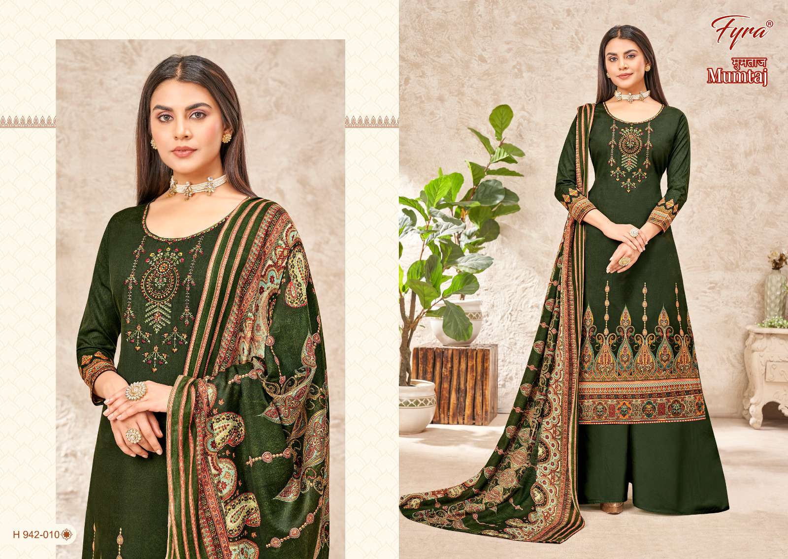 MUMTAJ BY FYRA 942-001 TO 942-010 SERIES FESTIVE SUITS BEAUTIFUL FANCY COLORFUL STYLISH PARTY WEAR & OCCASIONAL WEAR PURE SOFT COTTON DRESSES AT WHOLESALE PRICE