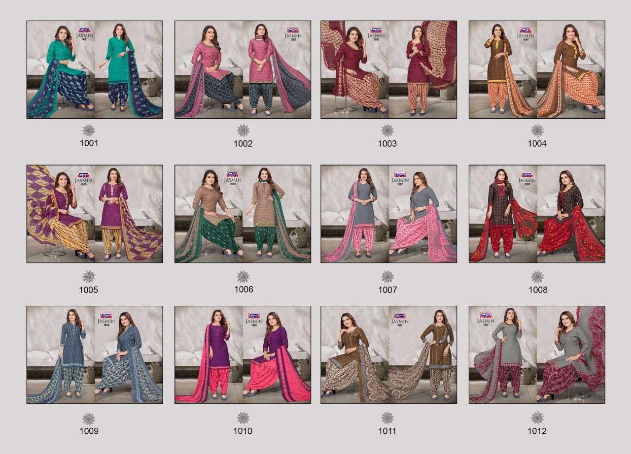 JASMIN VOL-28 BY SHREE SHANTI CREATION 1001 TO 1012 SERIES INDIAN SUITS BEAUTIFUL FANCY COLORFUL STYLISH PARTY WEAR & OCCASIONAL WEAR HEAVY MICRO PRINT DRESSES AT WHOLESALE PRICE