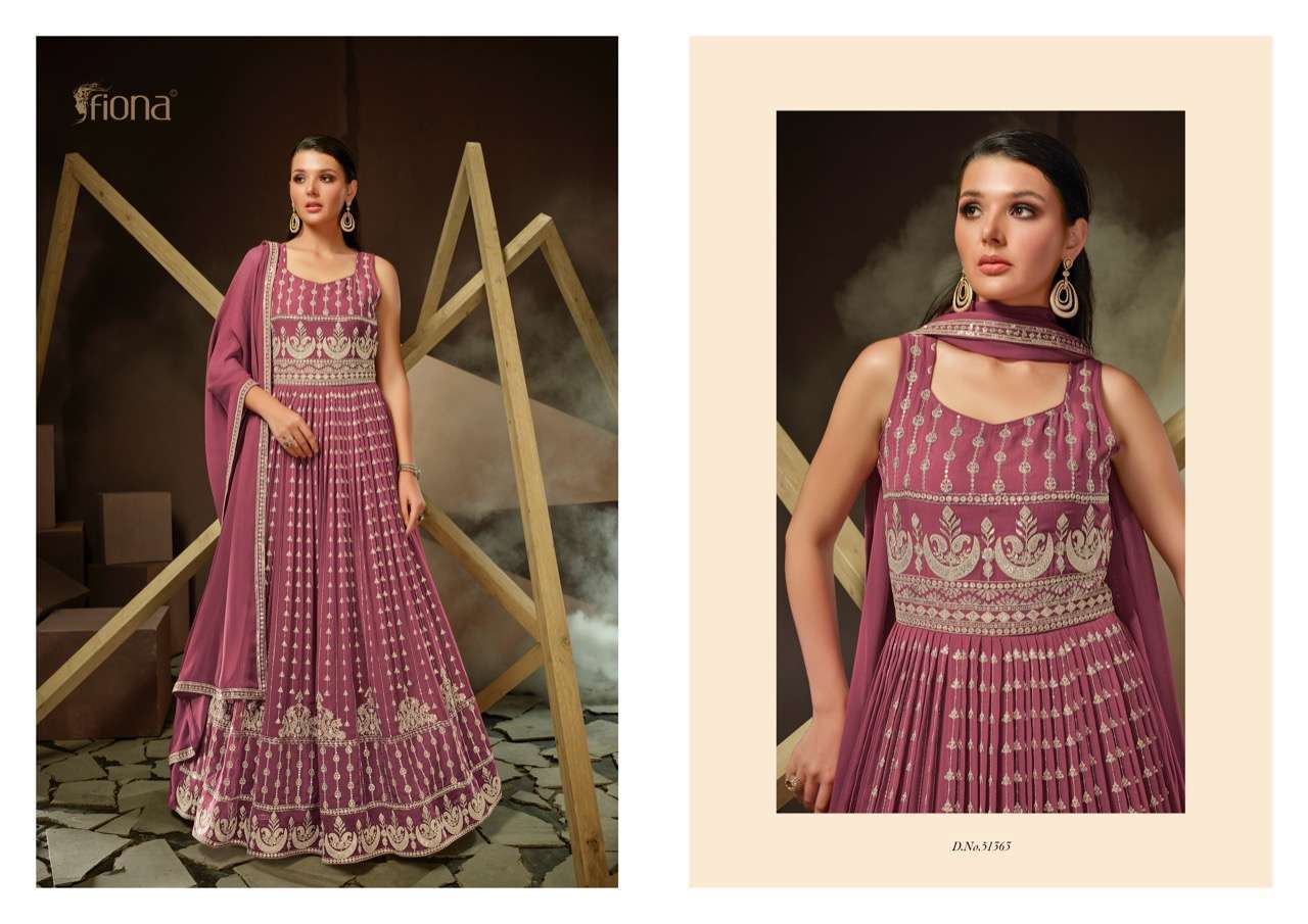 Falak By Fiona 31361 To 31364 Series Beautiful Stylish Fancy Colorful Casual Wear & Ethnic Wear Georgette Gowns With Dupatta At Wholesale Price