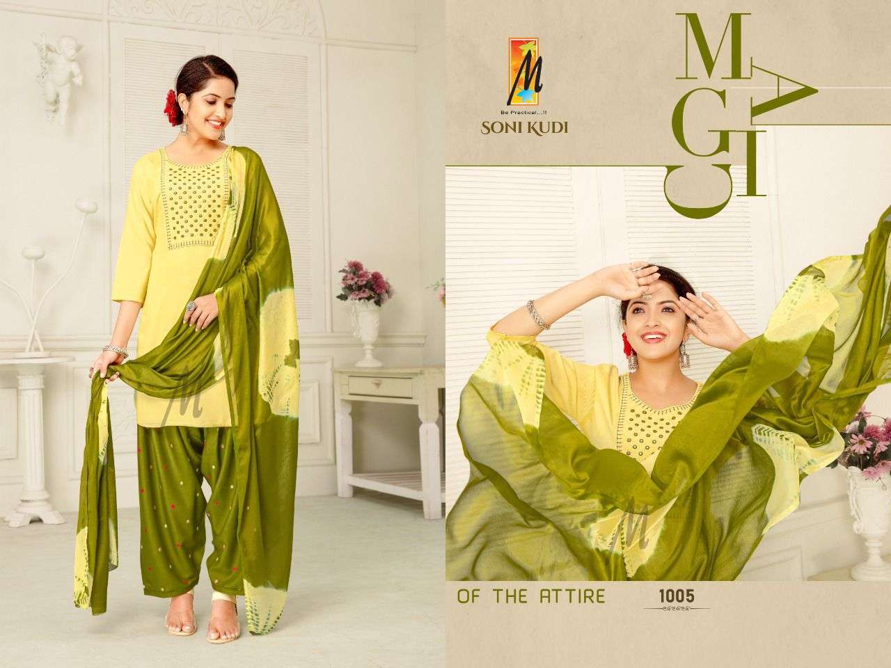 SONI KUDI BY MASTER 1001 TO 1008 SERIES BEAUTIFUL COLLECTION SUITS STYLISH FANCY COLORFUL CASUAL WEAR & ETHNIC WEAR RAYON DRESSES AT WHOLESALE PRICE