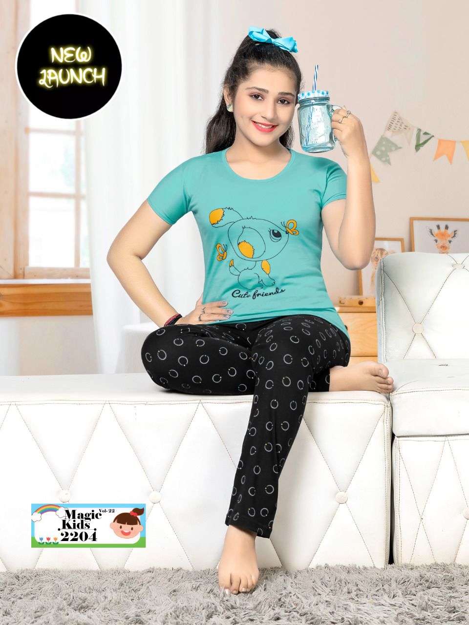 CAPRI VOL-22 BY FASHION TALK 2201 TO 2206 SERIES BEAUTIFUL STYLISH FANCY COLORFUL CASUAL WEAR & ETHNIC WEAR HOSIERY COTTON NIGHT SUITS AT WHOLESALE PRICE