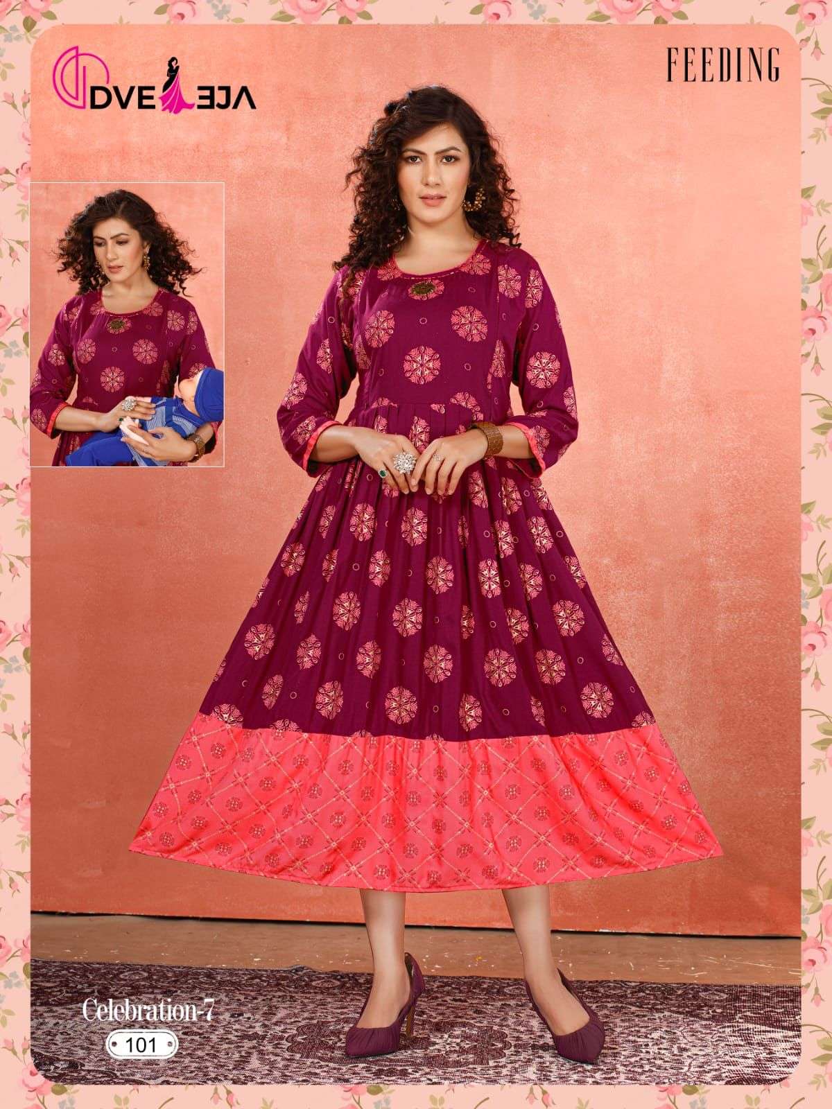 CELEBRATION VOL-7 BY DVEEJA 101 TO 106 SERIES DESIGNER STYLISH FANCY COLORFUL BEAUTIFUL PARTY WEAR & ETHNIC WEAR COLLECTION PURE RAYON KURTIS AT WHOLESALE PRICE