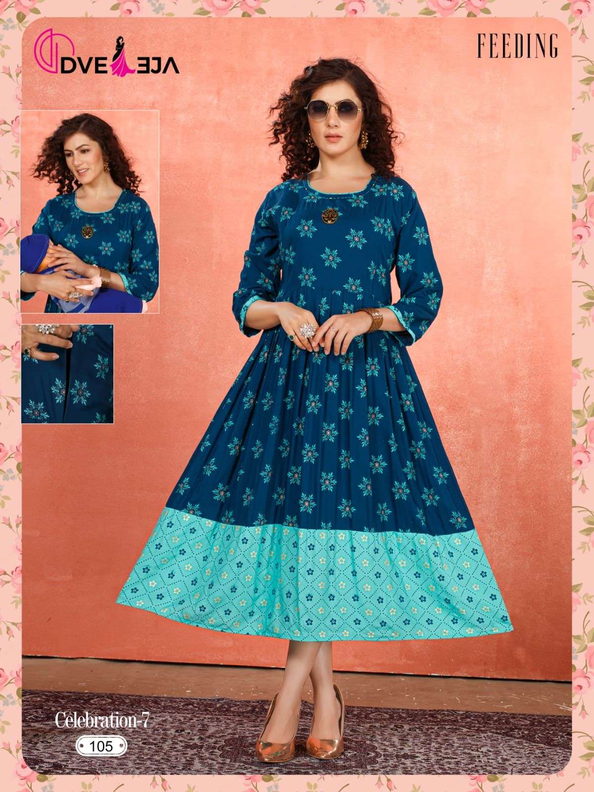 CELEBRATION VOL-7 BY DVEEJA 101 TO 106 SERIES DESIGNER STYLISH FANCY COLORFUL BEAUTIFUL PARTY WEAR & ETHNIC WEAR COLLECTION PURE RAYON KURTIS AT WHOLESALE PRICE