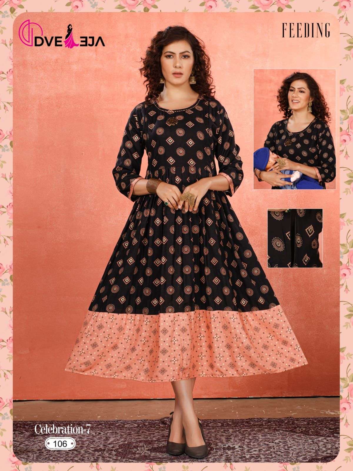 CELEBRATION VOL-7 BY DVEEJA 101 TO 106 SERIES DESIGNER STYLISH FANCY COLORFUL BEAUTIFUL PARTY WEAR & ETHNIC WEAR COLLECTION PURE RAYON KURTIS AT WHOLESALE PRICE