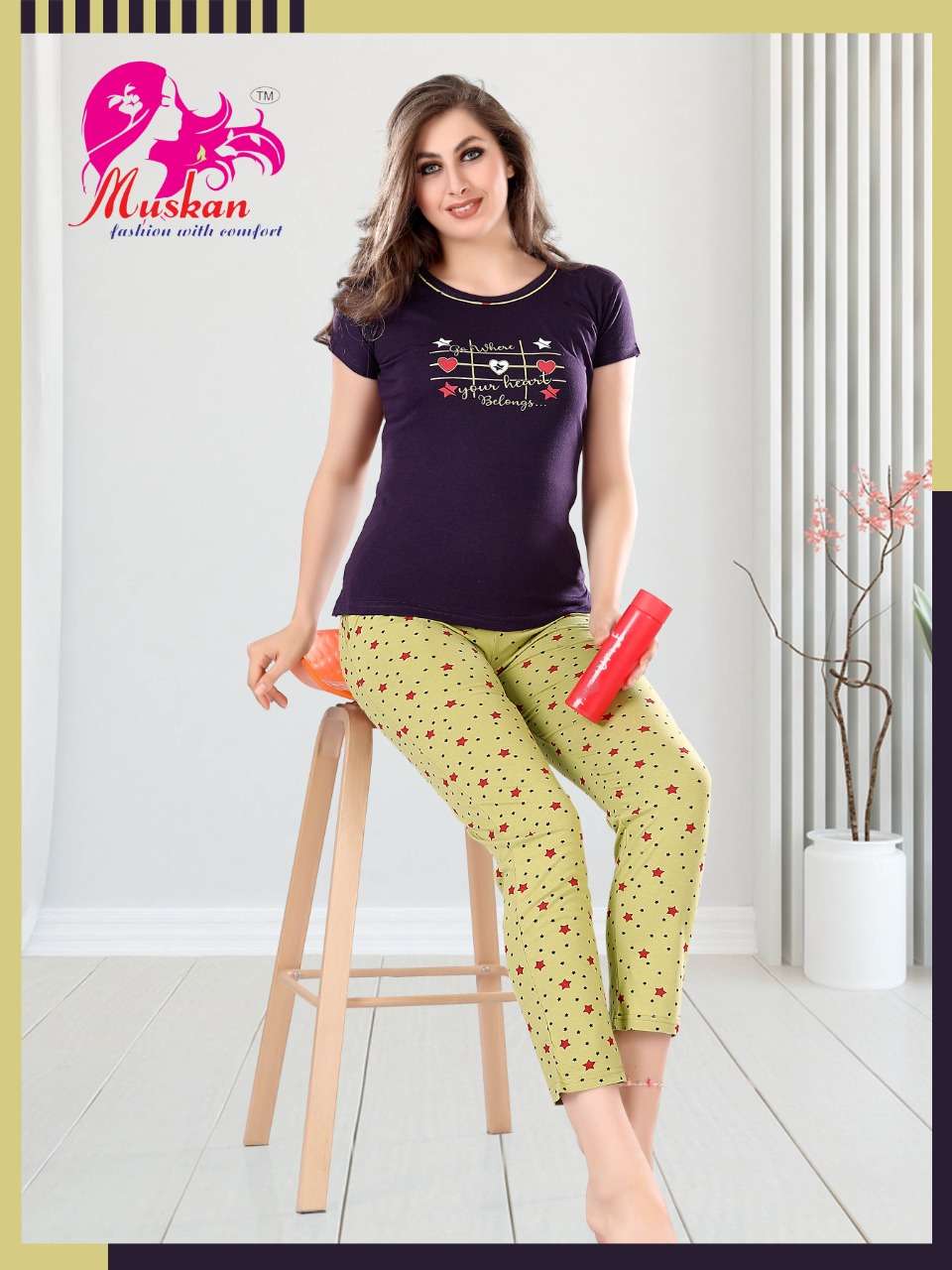 SAHELI VOL-970 BY MUSKAN 01 TO 06 SERIES BEAUTIFUL STYLISH FANCY COLORFUL CASUAL WEAR & ETHNIC WEAR HOSIERY COTTON NIGHT SUITS AT WHOLESALE PRICE