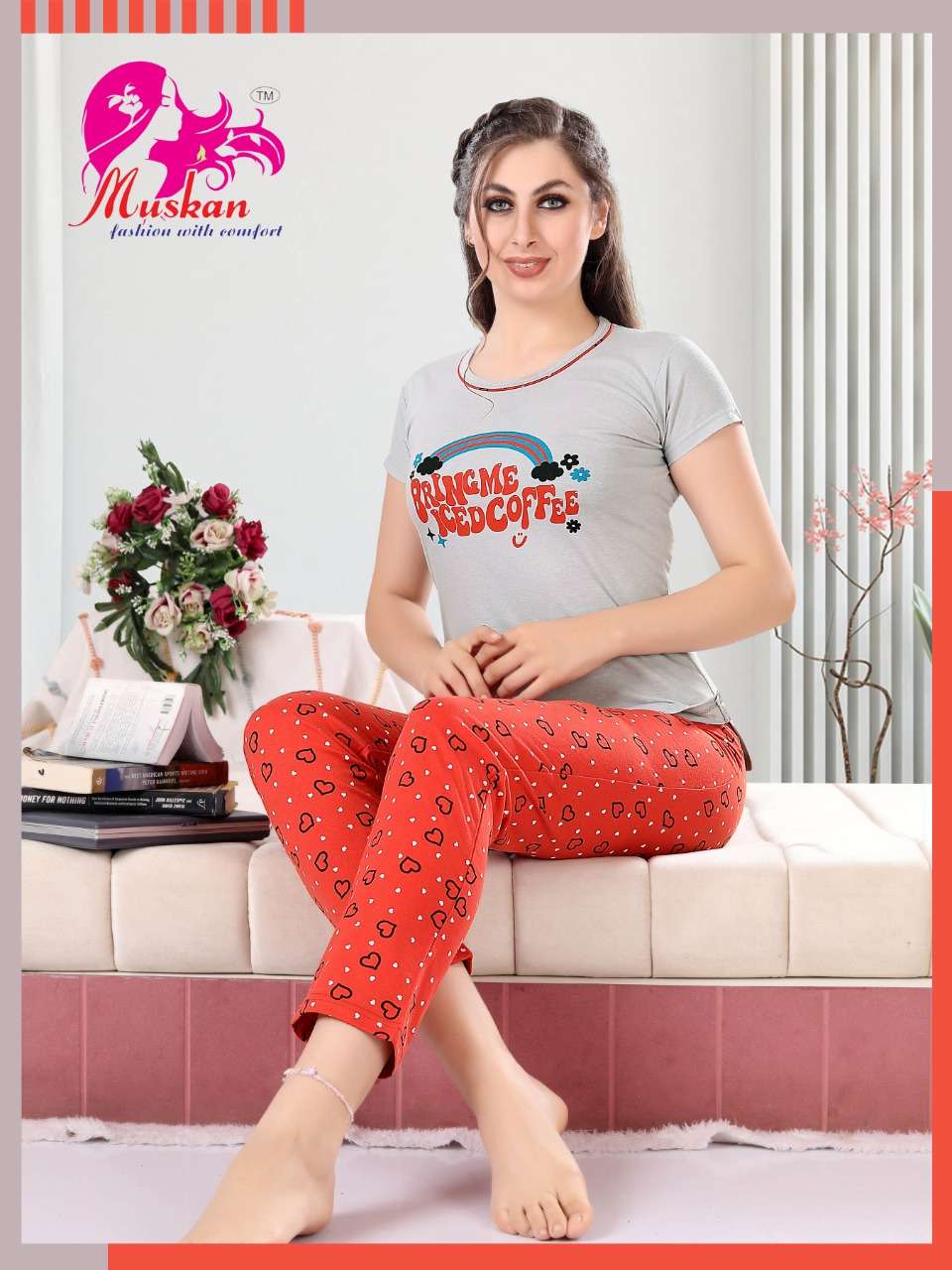SAHELI VOL-970 BY MUSKAN 01 TO 06 SERIES BEAUTIFUL STYLISH FANCY COLORFUL CASUAL WEAR & ETHNIC WEAR HOSIERY COTTON NIGHT SUITS AT WHOLESALE PRICE