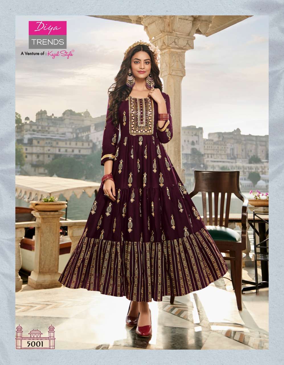GROOM VOL-5 BY DIYA TRENDS 5001 TO 5010 SERIES BEAUTIFUL SUITS COLORFUL STYLISH FANCY CASUAL WEAR & ETHNIC WEAR RAYON PRINT GOWNS AT WHOLESALE PRICE