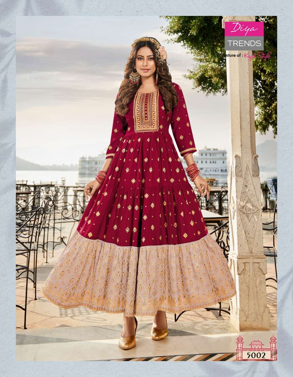 GROOM VOL-5 BY DIYA TRENDS 5001 TO 5010 SERIES BEAUTIFUL SUITS COLORFUL STYLISH FANCY CASUAL WEAR & ETHNIC WEAR RAYON PRINT GOWNS AT WHOLESALE PRICE