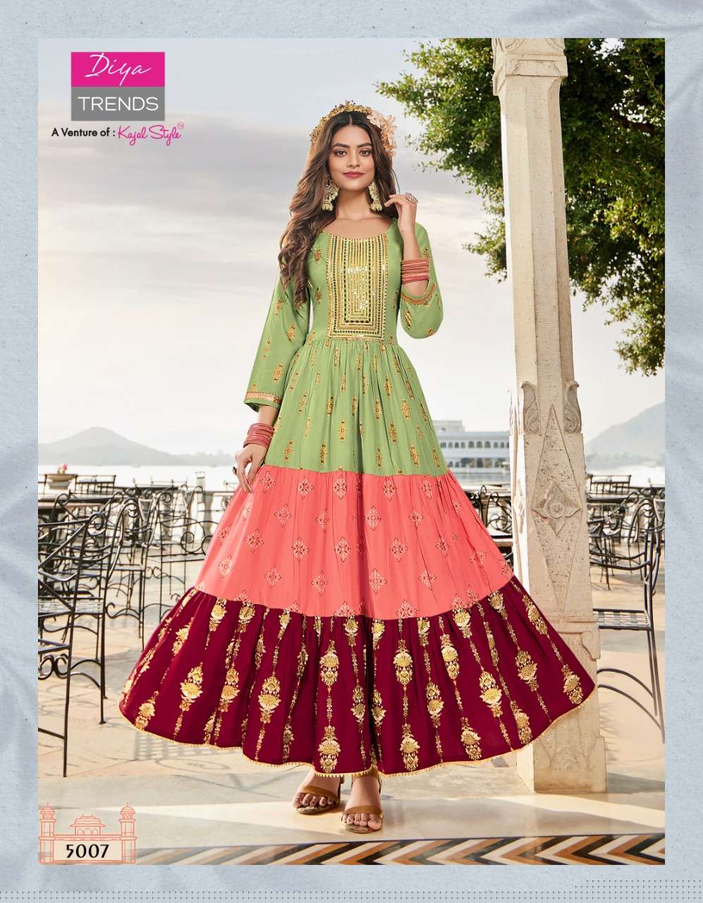 GROOM VOL-5 BY DIYA TRENDS 5001 TO 5010 SERIES BEAUTIFUL SUITS COLORFUL STYLISH FANCY CASUAL WEAR & ETHNIC WEAR RAYON PRINT GOWNS AT WHOLESALE PRICE
