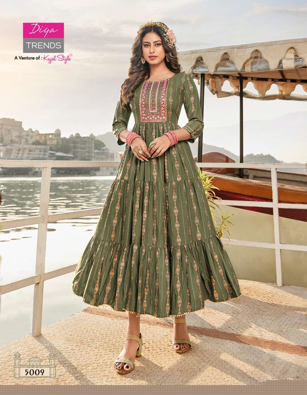 GROOM VOL-5 BY DIYA TRENDS 5001 TO 5010 SERIES BEAUTIFUL SUITS COLORFUL STYLISH FANCY CASUAL WEAR & ETHNIC WEAR RAYON PRINT GOWNS AT WHOLESALE PRICE