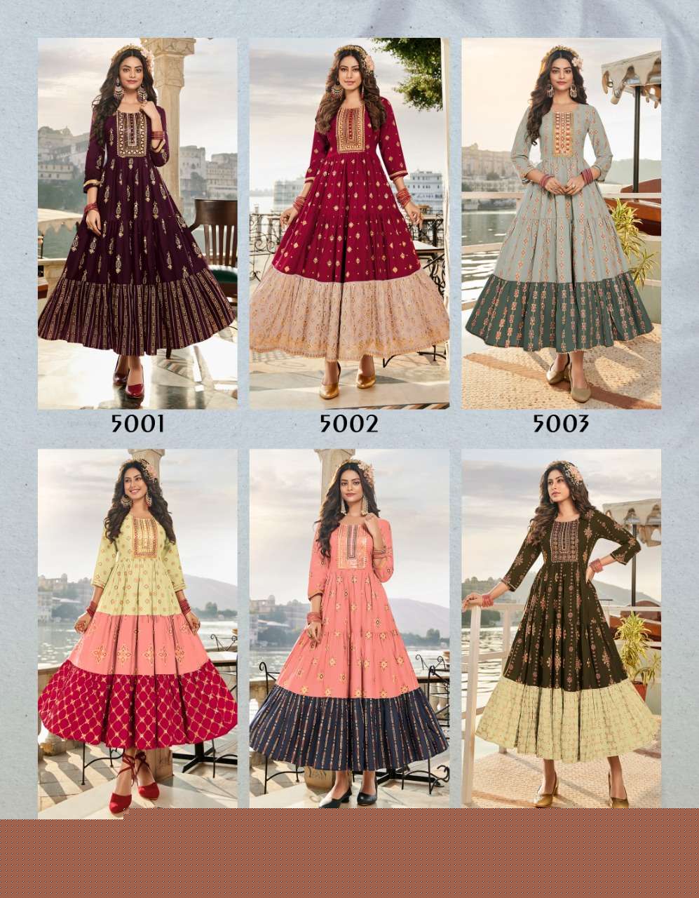 GROOM VOL-5 BY DIYA TRENDS 5001 TO 5010 SERIES BEAUTIFUL SUITS COLORFUL STYLISH FANCY CASUAL WEAR & ETHNIC WEAR RAYON PRINT GOWNS AT WHOLESALE PRICE