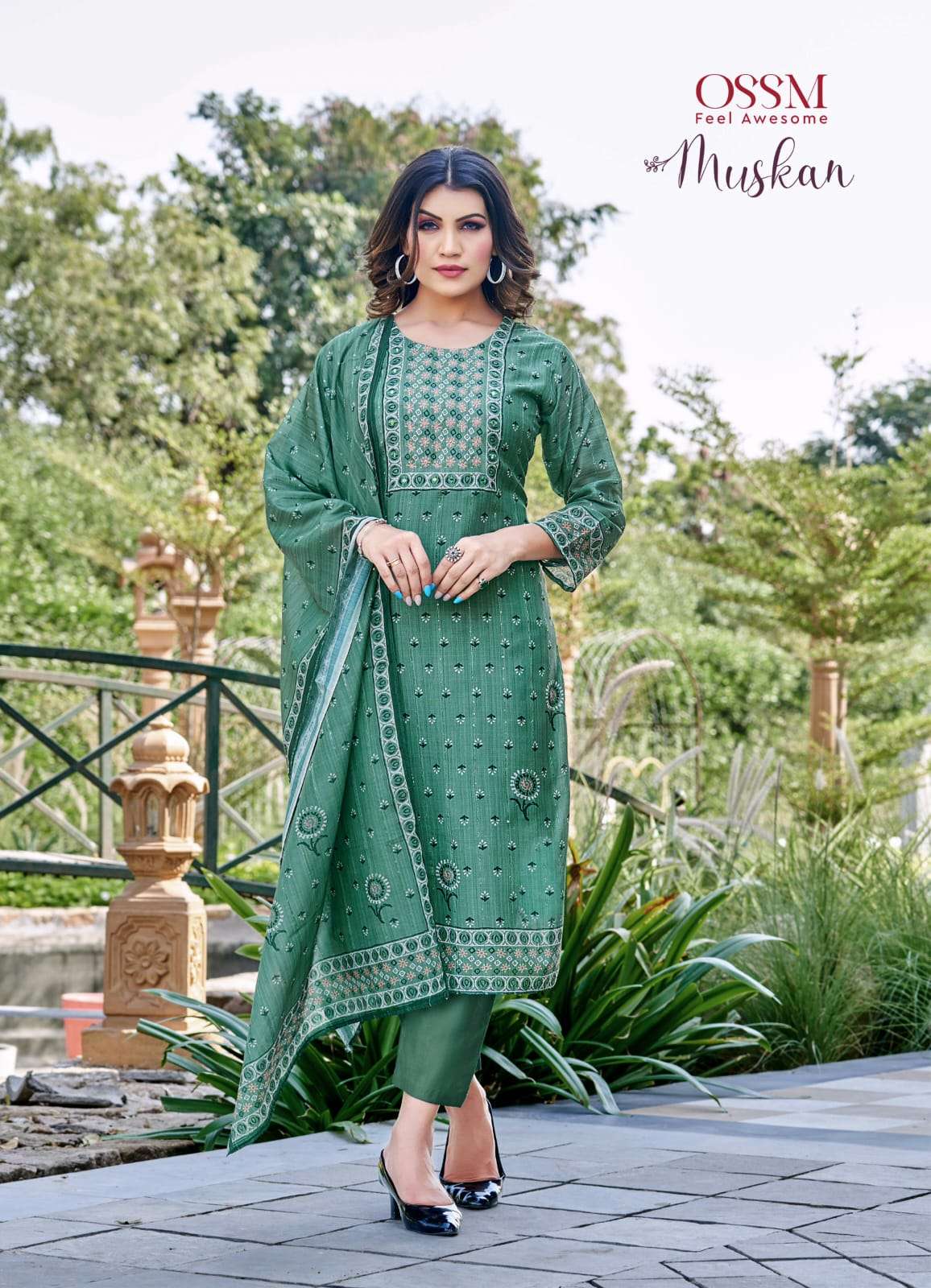 MUSKAN BY OSSM 1001 TO 1005 SERIES BEAUTIFUL STYLISH SUITS FANCY COLORFUL CASUAL WEAR & ETHNIC WEAR & READY TO WEAR VISCOSE SILK DRESSES AT WHOLESALE PRICE