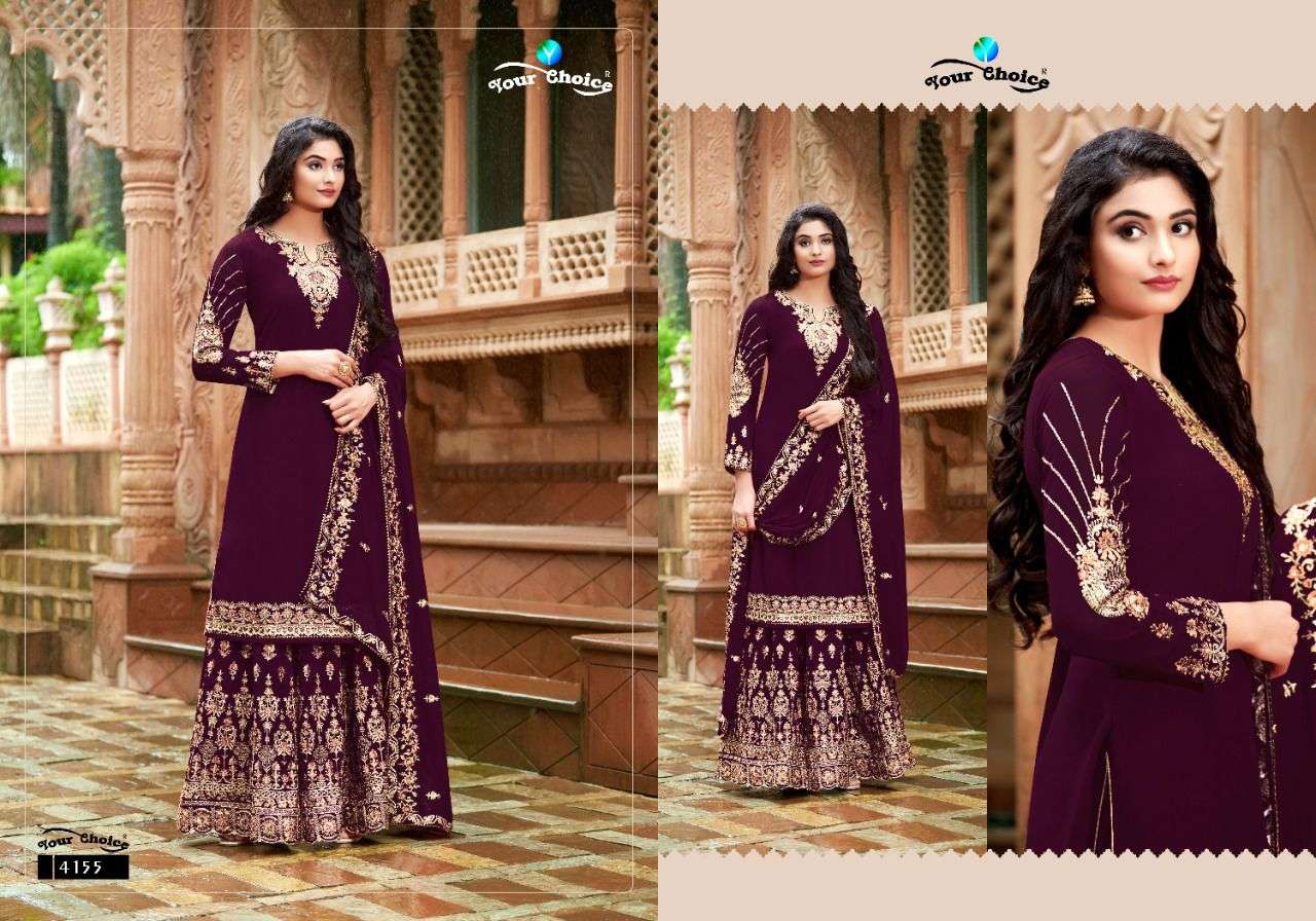 GLORY BY YOUR CHOICE 4152 TO 4155 SERIES BEAUTIFUL SHARARA SUITS COLORFUL STYLISH FANCY CASUAL WEAR & BLOOMING GREORGETTE DRESSES AT WHOLESALE PRICE