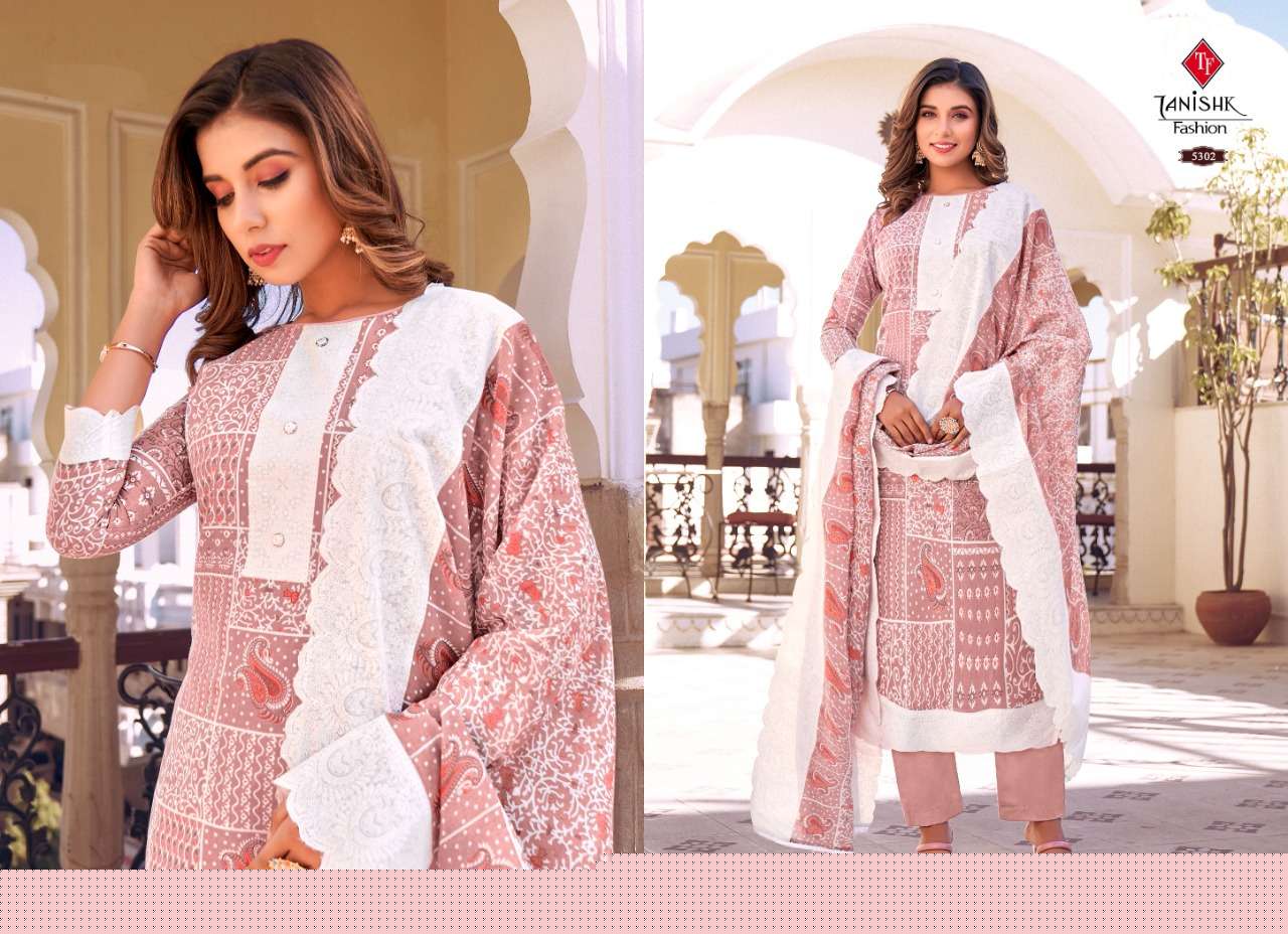 FALAK VOL 4 BY TANISHK FASHION 5301 TO 5308 SERIES DESIGNER STYLISH FANCY COLORFUL BEAUTIFUL PARTY WEAR & PURE COTTON PRINT KURTIS AT WHOLESALE PRICE