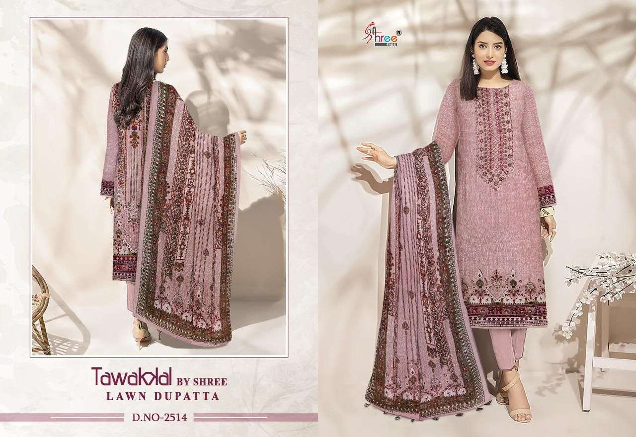 TAWAKKAL BY SHREE FAB 2514 TO 2521 SERIES INDIAN SUITS BEAUTIFUL FANCY COLORFUL STYLISH PARTY WEAR & OCCASIONAL WEAR PURE COTTON PRINT DRESSES AT WHOLESALE PRICE