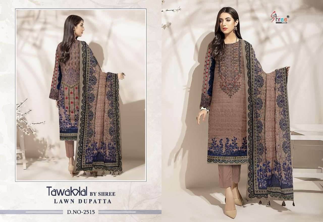 TAWAKKAL BY SHREE FAB 2514 TO 2521 SERIES INDIAN SUITS BEAUTIFUL FANCY COLORFUL STYLISH PARTY WEAR & OCCASIONAL WEAR PURE COTTON PRINT DRESSES AT WHOLESALE PRICE