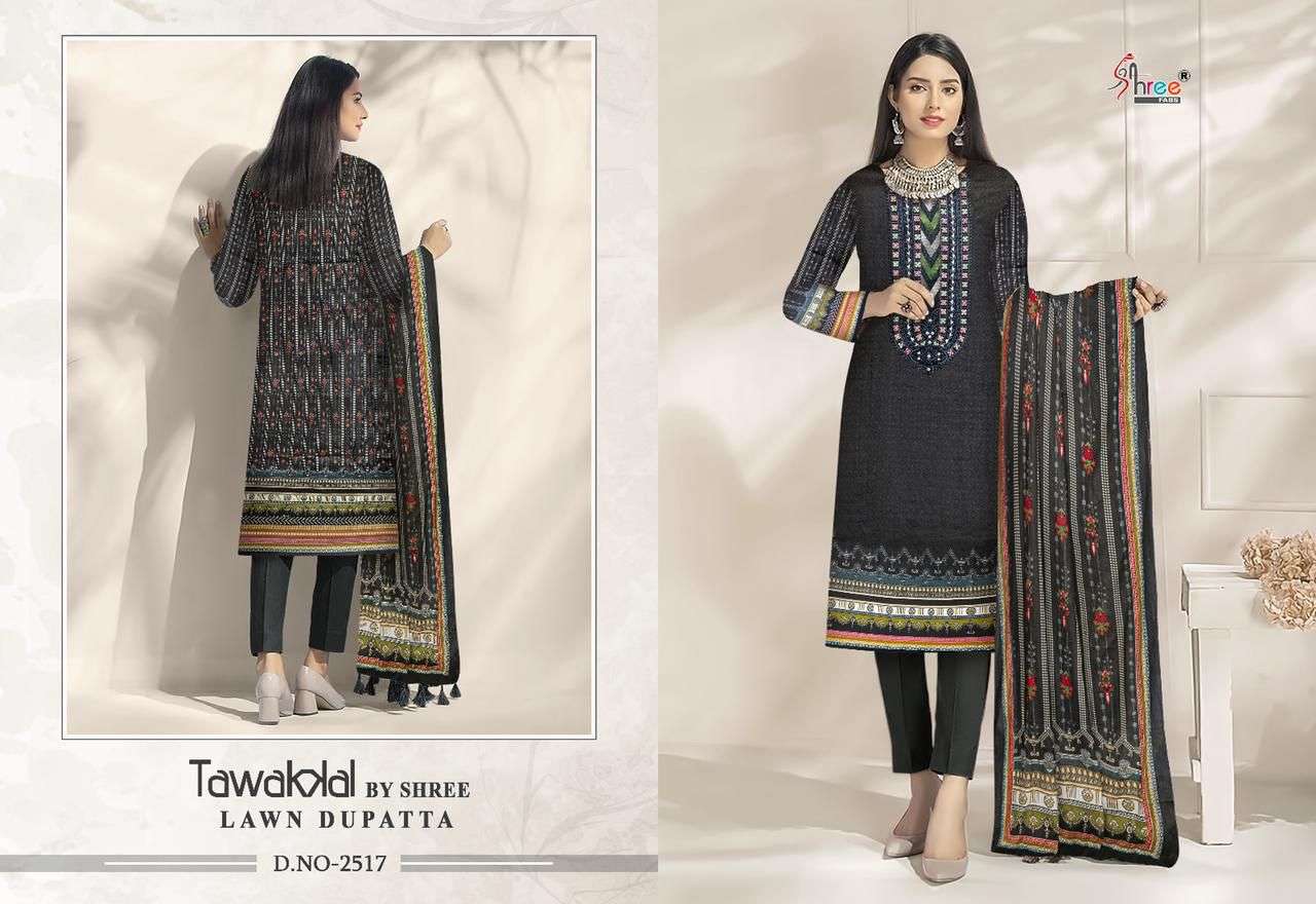 TAWAKKAL BY SHREE FAB 2514 TO 2521 SERIES INDIAN SUITS BEAUTIFUL FANCY COLORFUL STYLISH PARTY WEAR & OCCASIONAL WEAR PURE COTTON PRINT DRESSES AT WHOLESALE PRICE