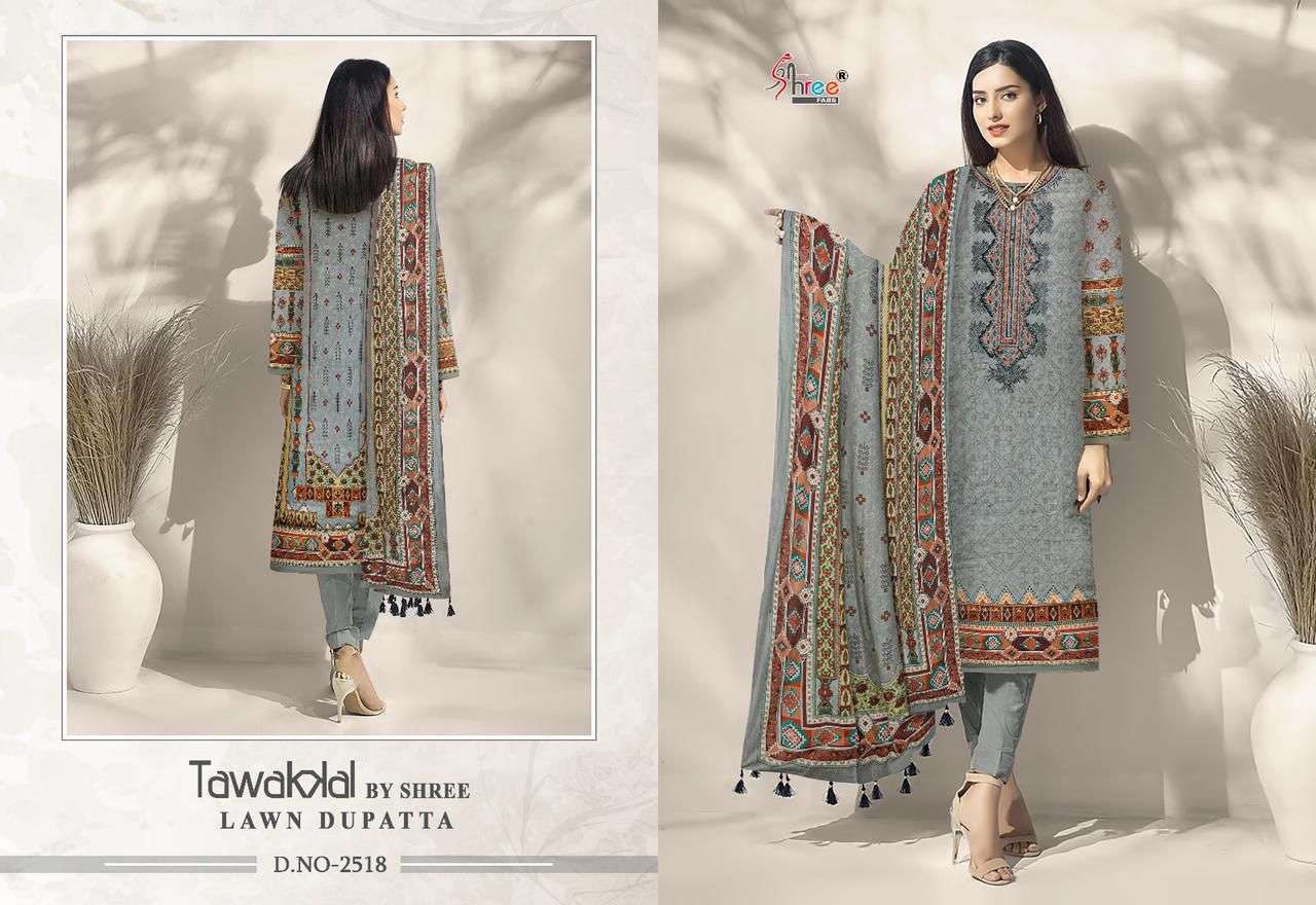 TAWAKKAL BY SHREE FAB 2514 TO 2521 SERIES INDIAN SUITS BEAUTIFUL FANCY COLORFUL STYLISH PARTY WEAR & OCCASIONAL WEAR PURE COTTON PRINT DRESSES AT WHOLESALE PRICE