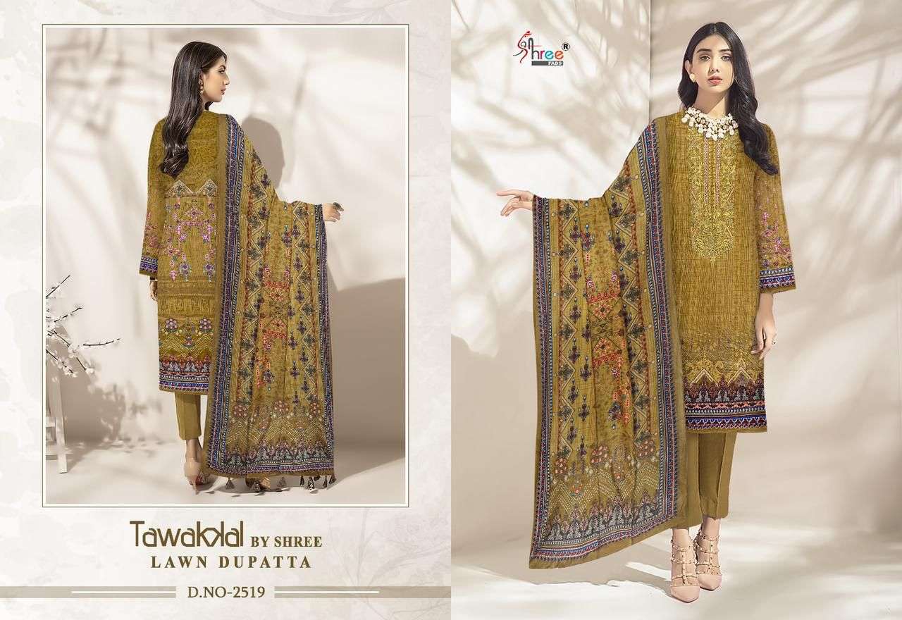 TAWAKKAL BY SHREE FAB 2514 TO 2521 SERIES INDIAN SUITS BEAUTIFUL FANCY COLORFUL STYLISH PARTY WEAR & OCCASIONAL WEAR PURE COTTON PRINT DRESSES AT WHOLESALE PRICE