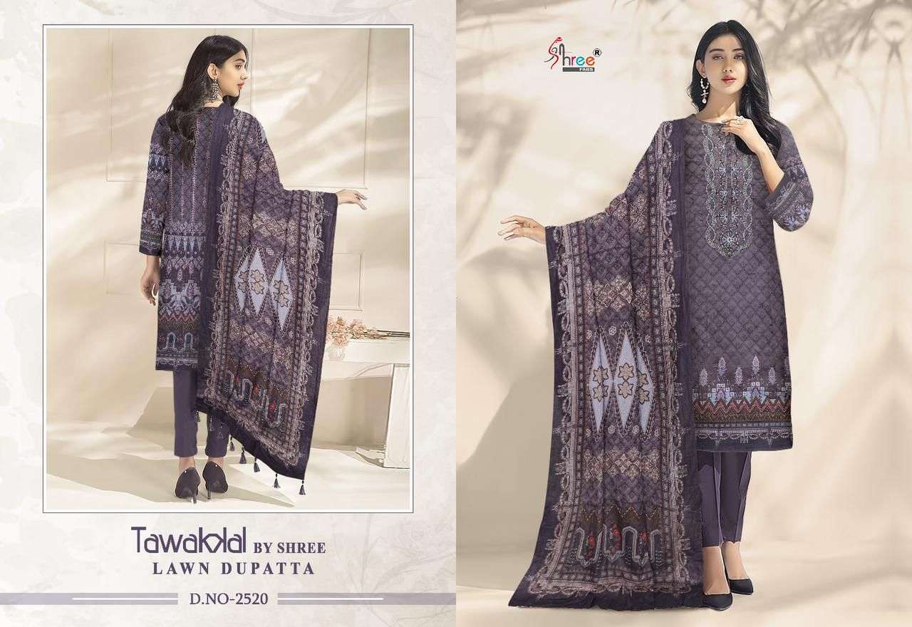 TAWAKKAL BY SHREE FAB 2514 TO 2521 SERIES INDIAN SUITS BEAUTIFUL FANCY COLORFUL STYLISH PARTY WEAR & OCCASIONAL WEAR PURE COTTON PRINT DRESSES AT WHOLESALE PRICE