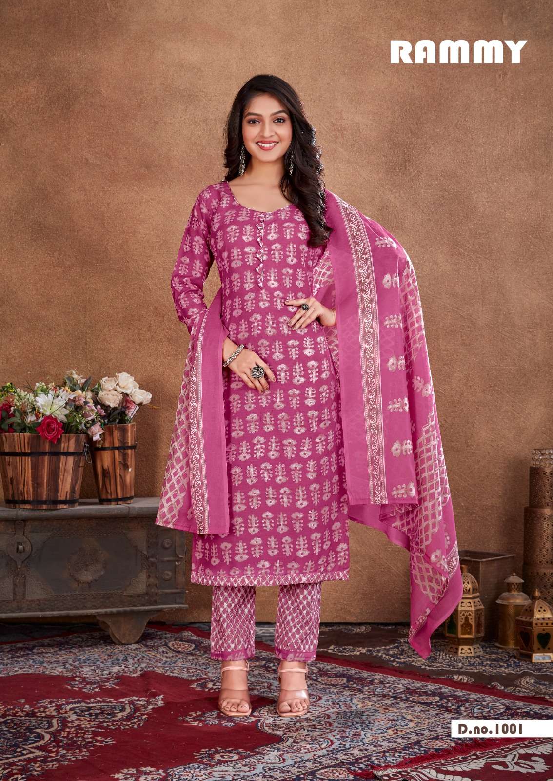 RAMMY BY SKT SUITS 1001 TO 1012 SERIES BEAUTIFUL FESTIVE SUITS COLORFUL STYLISH FANCY CASUAL WEAR & ETHNIC WEAR SOFT COTTON PRINT DRESSES AT WHOLESALE PRICE