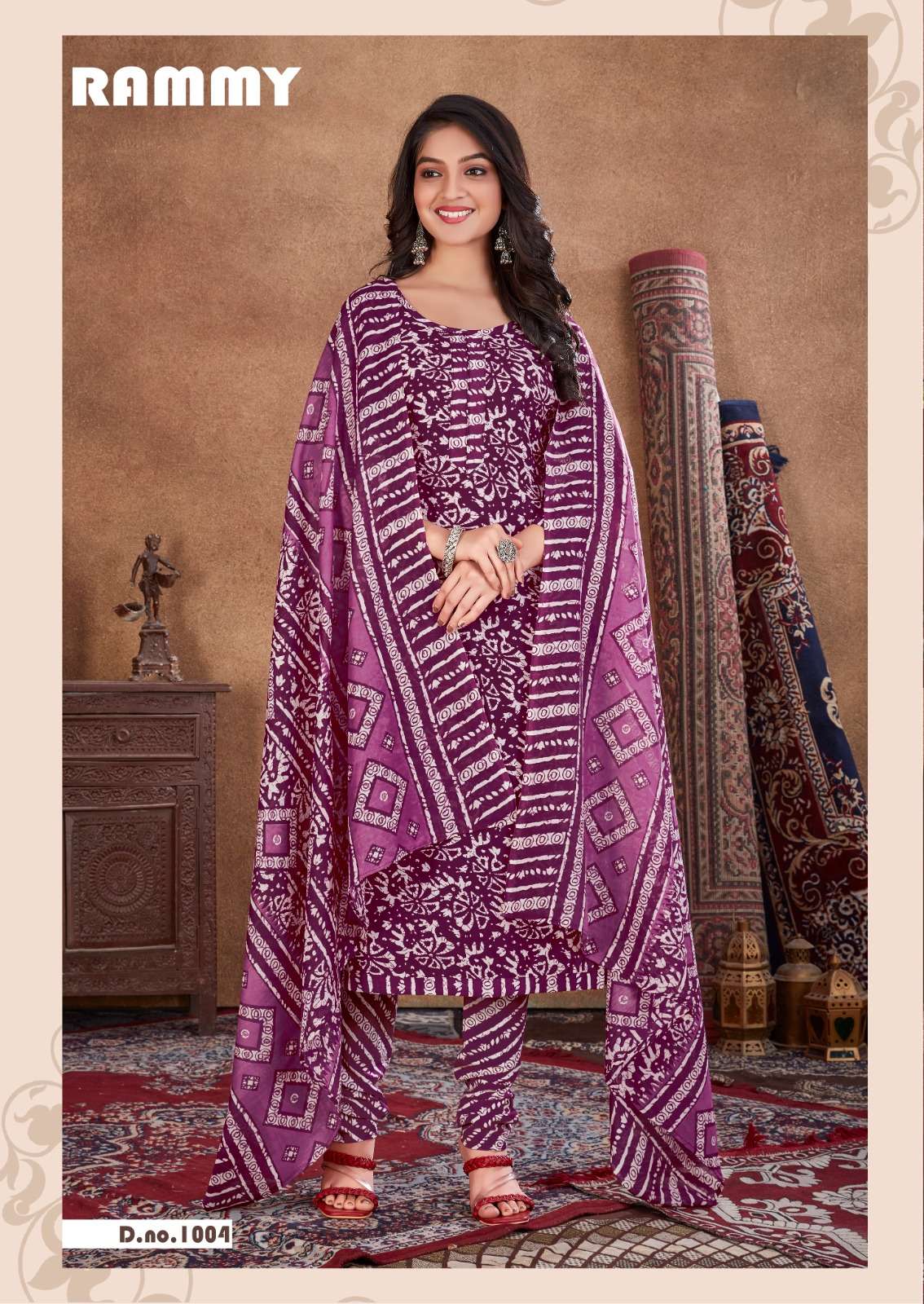 RAMMY BY SKT SUITS 1001 TO 1012 SERIES BEAUTIFUL FESTIVE SUITS COLORFUL STYLISH FANCY CASUAL WEAR & ETHNIC WEAR SOFT COTTON PRINT DRESSES AT WHOLESALE PRICE