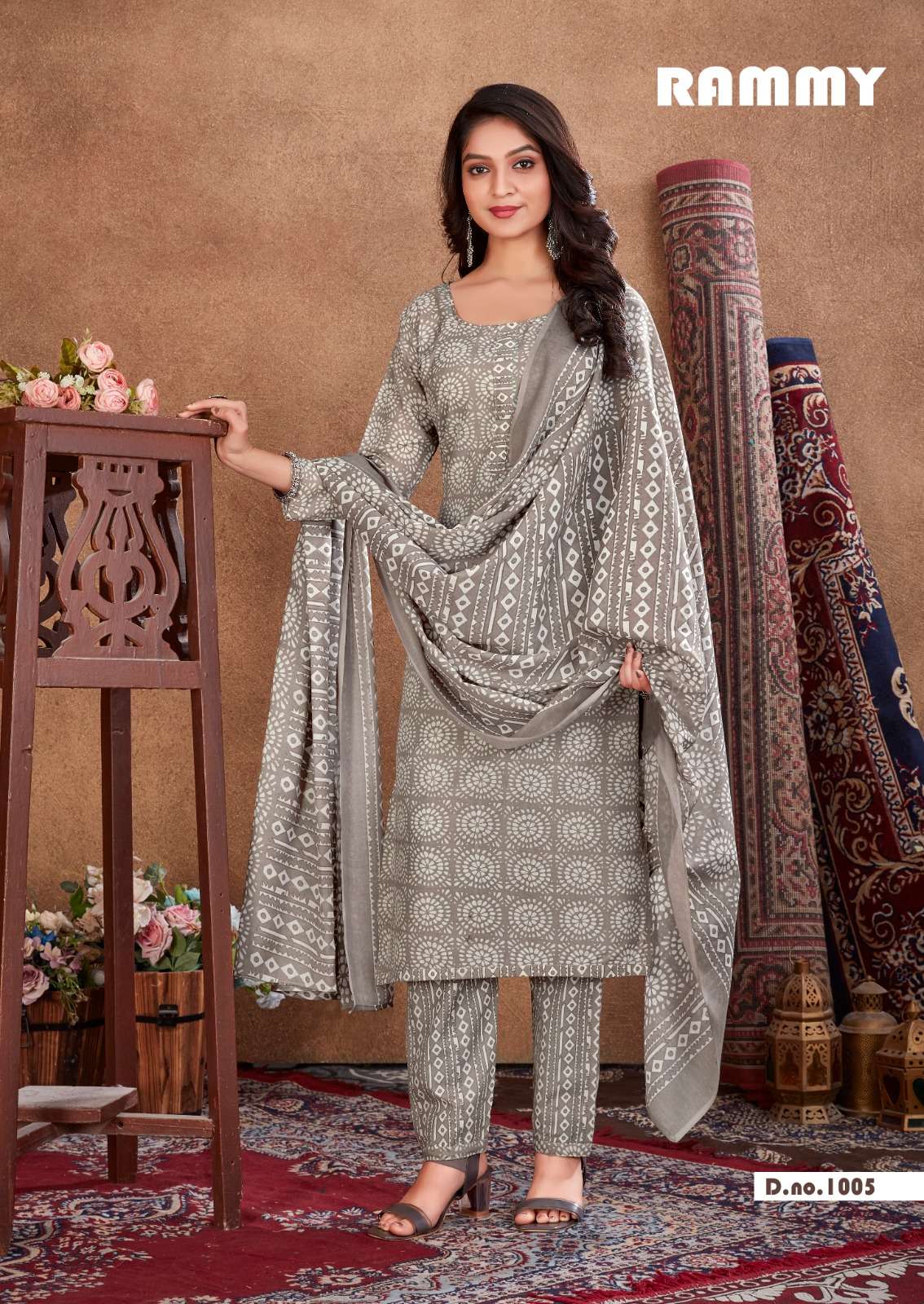 RAMMY BY SKT SUITS 1001 TO 1012 SERIES BEAUTIFUL FESTIVE SUITS COLORFUL STYLISH FANCY CASUAL WEAR & ETHNIC WEAR SOFT COTTON PRINT DRESSES AT WHOLESALE PRICE
