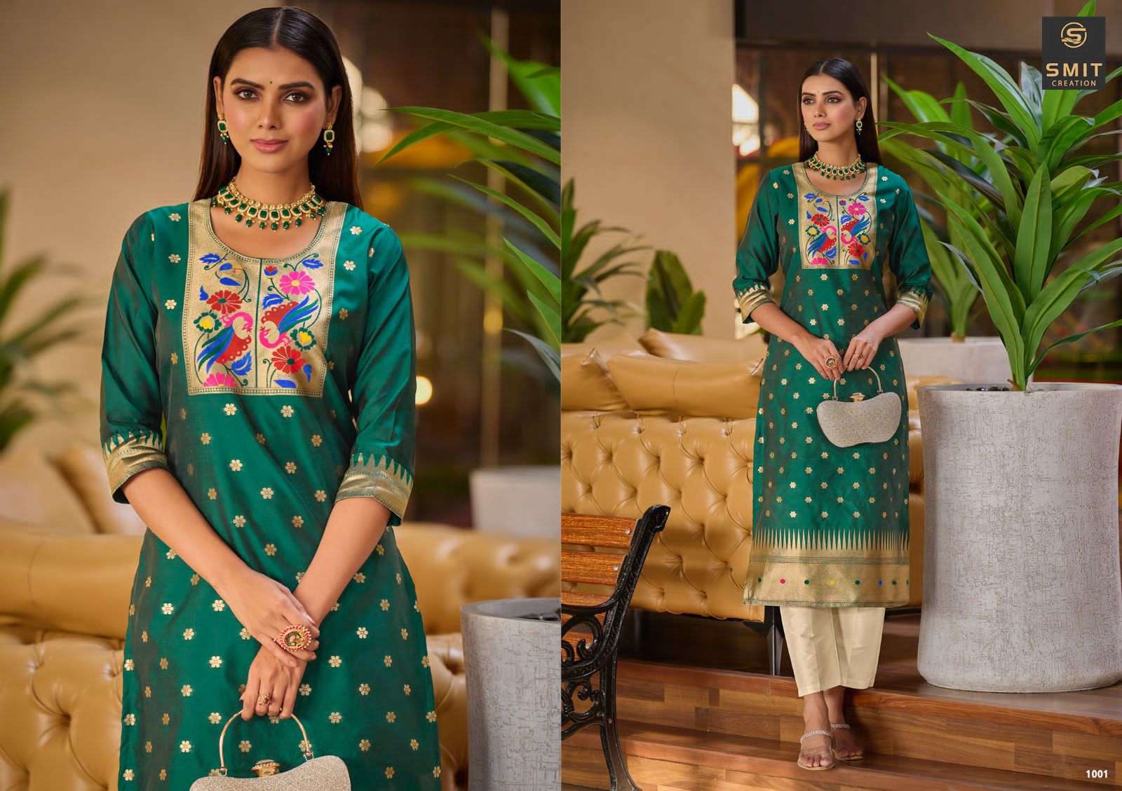MAYA BY SMIT CREATION SERIES 1001 A TO 1001 I STYLISH BEAUTIFUL COLOURFUL PRINTED & EMBROIDERED PARTY WEAR & OCCASIONAL WEAR PURE TAPELA WORK WITH EMBROIDERY DRESSES AT WHOLESALE PRICE
