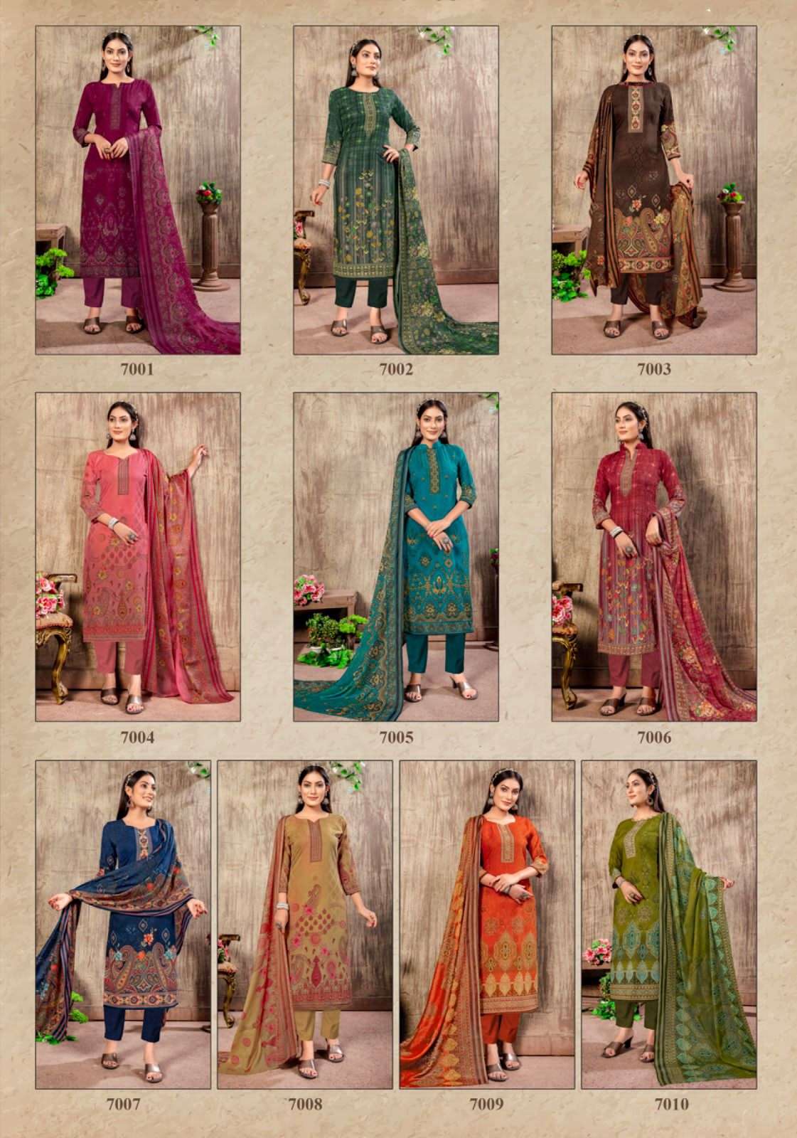 SON PARI VOL-7 BY SHIV GORI SILK MILLS 7001 TO 7010 SERIES BEAUTIFUL SUITS COLORFUL STYLISH FANCY CASUAL WEAR & ETHNIC WEAR RAYON PRINT DRESSES AT WHOLESALE PRICE