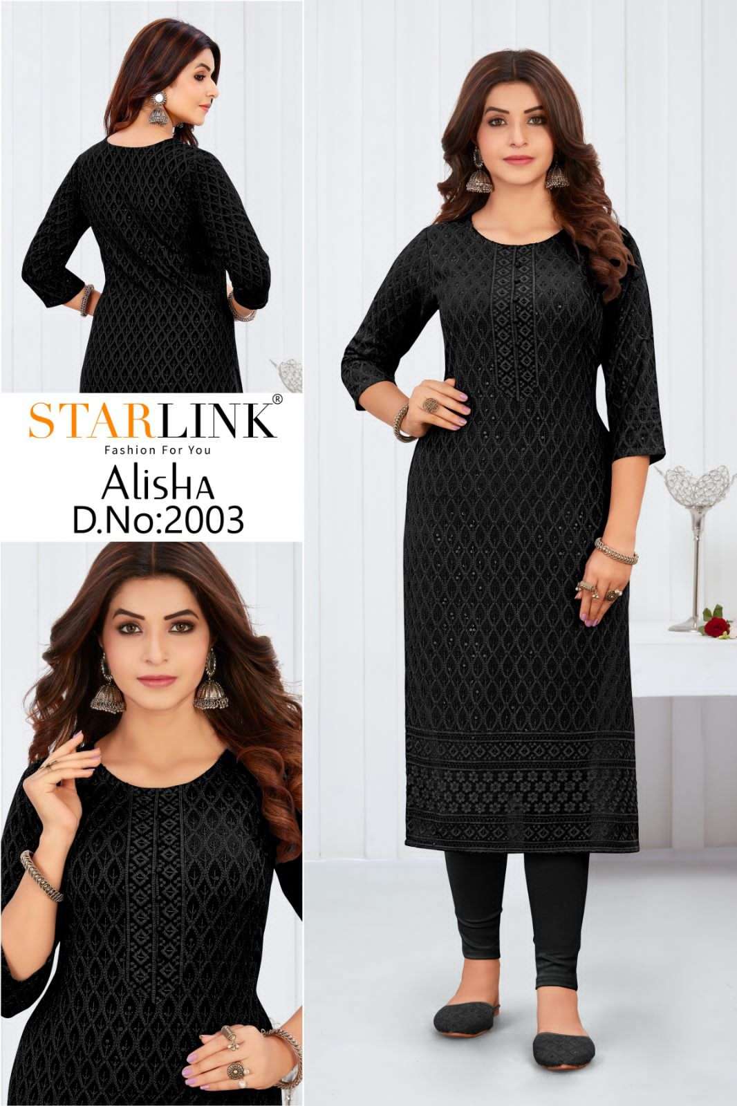 STARLINK BY ALISHA PRINT 2001 TO 2016 SERIES FESTIVE SUITS BEAUTIFUL FANCY COLORFUL STYLISH PARTY WEAR & OCCASIONAL WEAR RAYON WITH SHIFFLI WORK DRESSES AT WHOLESALE PRICE