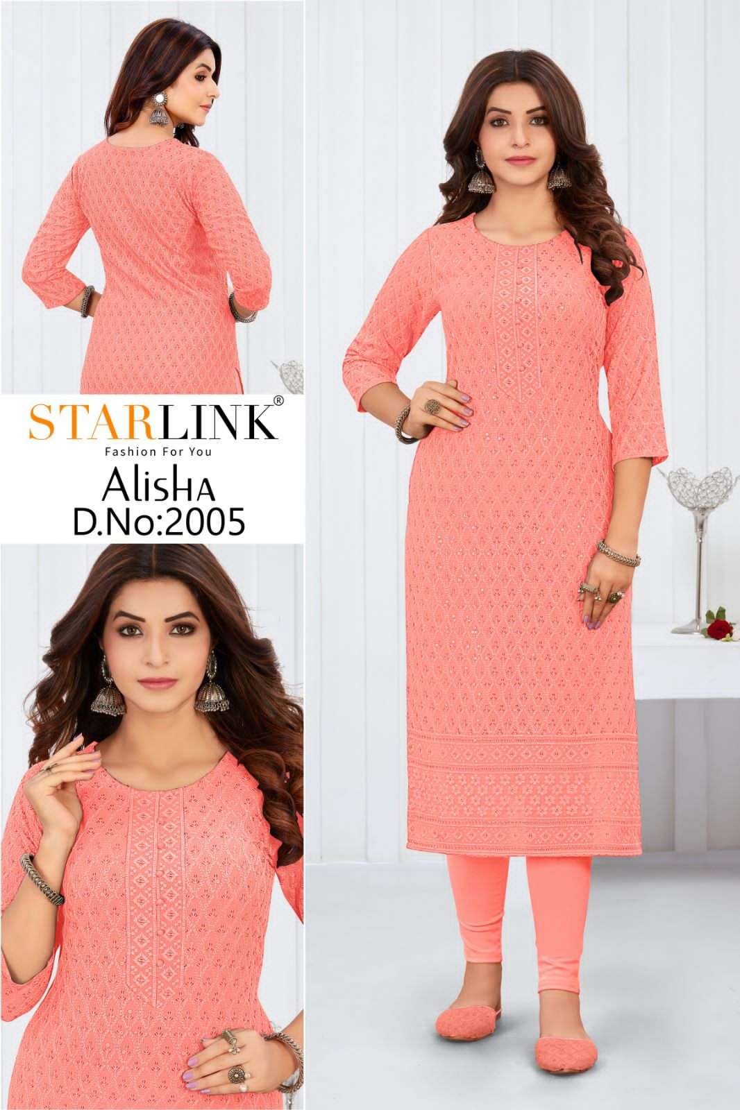 STARLINK BY ALISHA PRINT 2001 TO 2016 SERIES FESTIVE SUITS BEAUTIFUL FANCY COLORFUL STYLISH PARTY WEAR & OCCASIONAL WEAR RAYON WITH SHIFFLI WORK DRESSES AT WHOLESALE PRICE