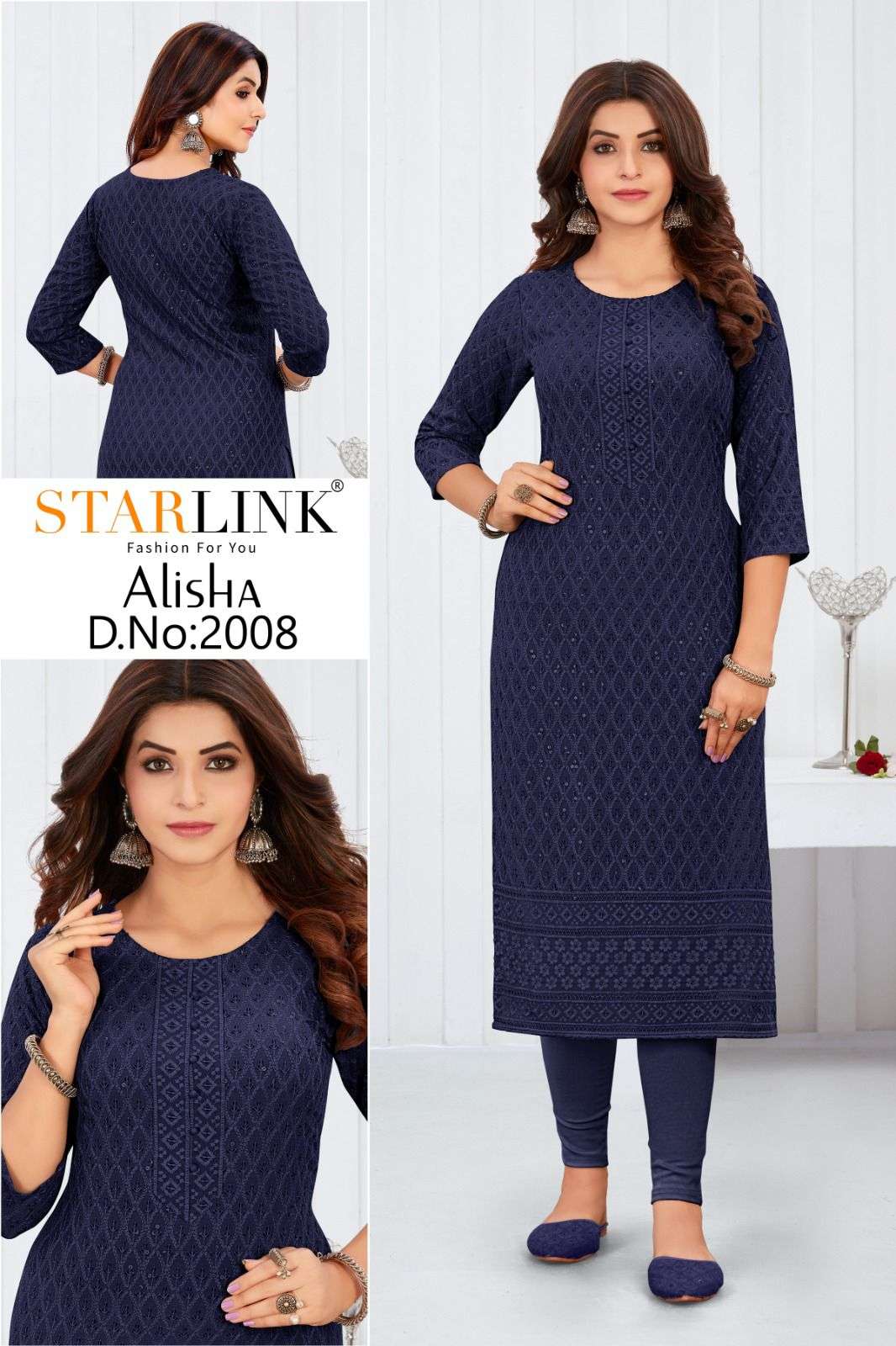 STARLINK BY ALISHA PRINT 2001 TO 2016 SERIES FESTIVE SUITS BEAUTIFUL FANCY COLORFUL STYLISH PARTY WEAR & OCCASIONAL WEAR RAYON WITH SHIFFLI WORK DRESSES AT WHOLESALE PRICE