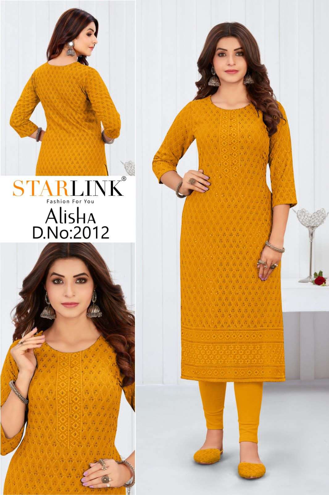 STARLINK BY ALISHA PRINT 2001 TO 2016 SERIES FESTIVE SUITS BEAUTIFUL FANCY COLORFUL STYLISH PARTY WEAR & OCCASIONAL WEAR RAYON WITH SHIFFLI WORK DRESSES AT WHOLESALE PRICE