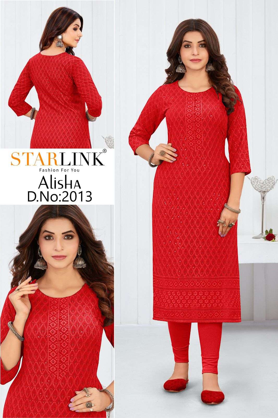 STARLINK BY ALISHA PRINT 2001 TO 2016 SERIES FESTIVE SUITS BEAUTIFUL FANCY COLORFUL STYLISH PARTY WEAR & OCCASIONAL WEAR RAYON WITH SHIFFLI WORK DRESSES AT WHOLESALE PRICE