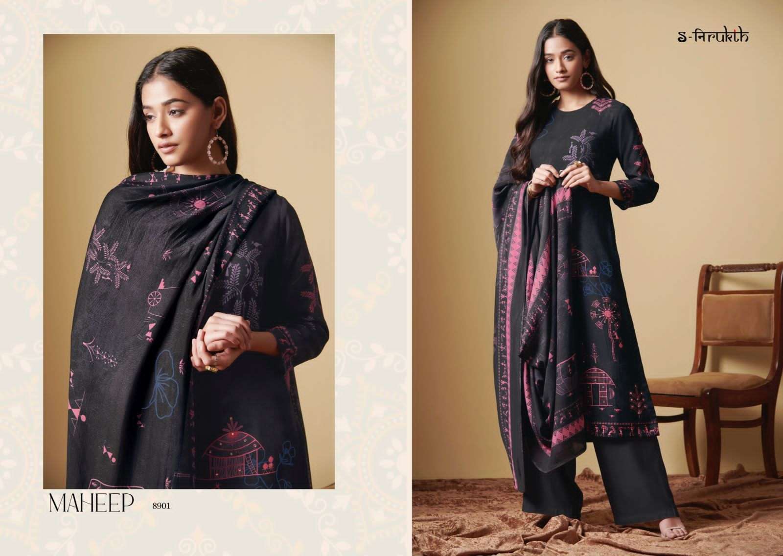 MAHEEP BY S-NIRUKTH BEAUTIFUL SUITS COLORFUL STYLISH FANCY CASUAL WEAR & ETHNIC WEAR SATIN DRESSES AT WHOLESALE PRICE