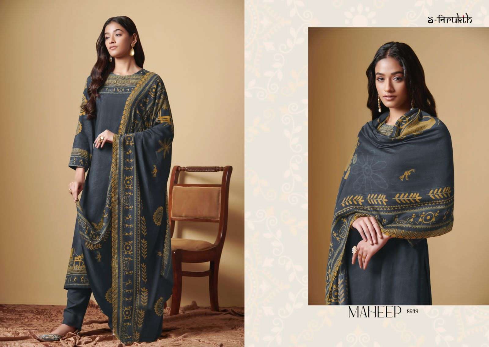 MAHEEP BY S-NIRUKTH BEAUTIFUL SUITS COLORFUL STYLISH FANCY CASUAL WEAR & ETHNIC WEAR SATIN DRESSES AT WHOLESALE PRICE