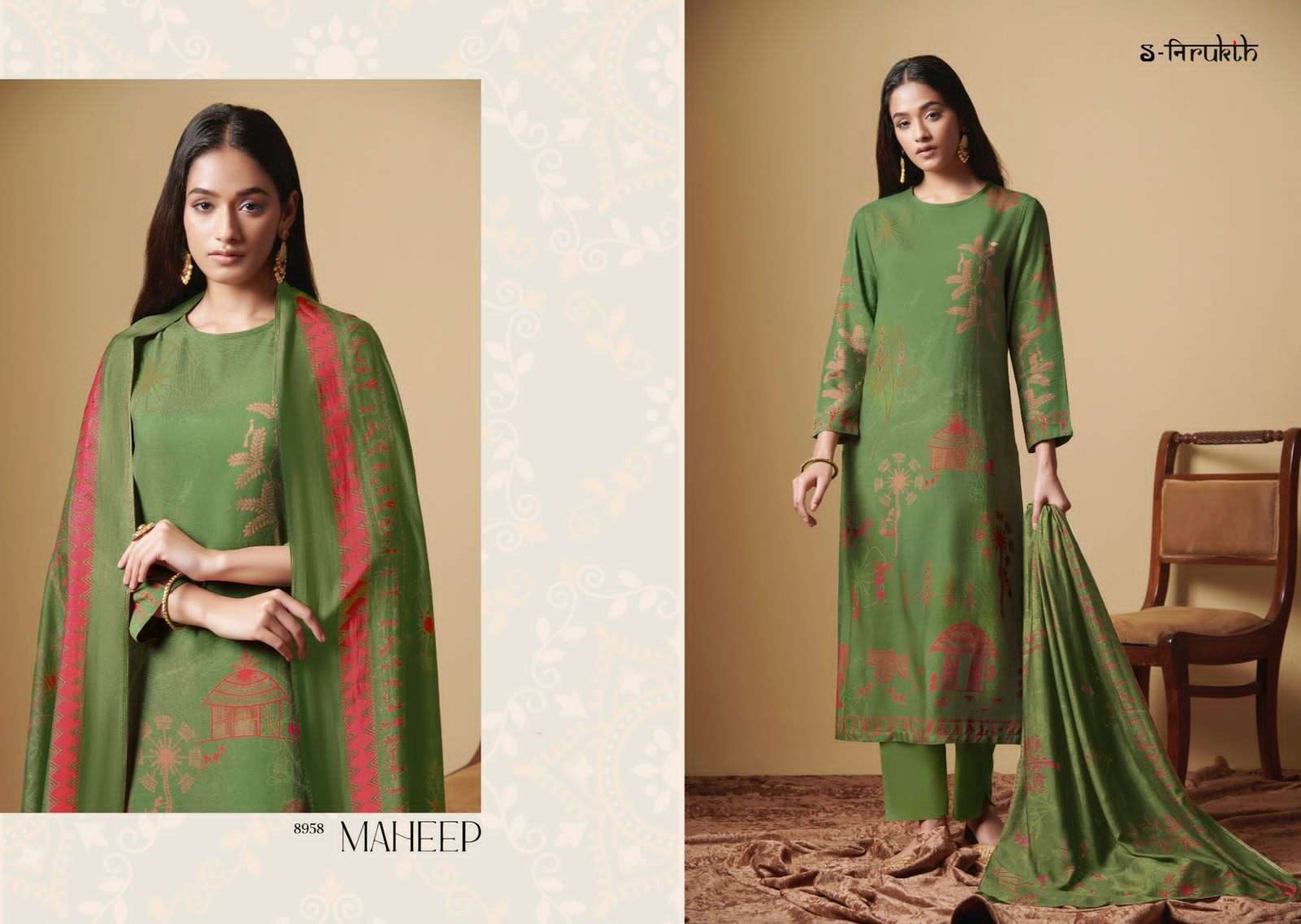 MAHEEP BY S-NIRUKTH BEAUTIFUL SUITS COLORFUL STYLISH FANCY CASUAL WEAR & ETHNIC WEAR SATIN DRESSES AT WHOLESALE PRICE