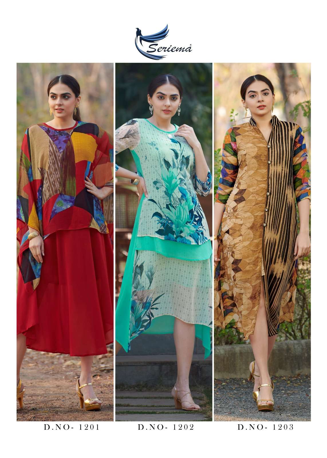 SHYNER BY SPARROW 1198 TO 1203 SERIES DESIGNER STYLISH FANCY COLORFUL BEAUTIFUL PARTY WEAR & ETHNIC WEAR COLLECTION GEORGETTE PRINT KURTIS AT WHOLESALE PRICE
