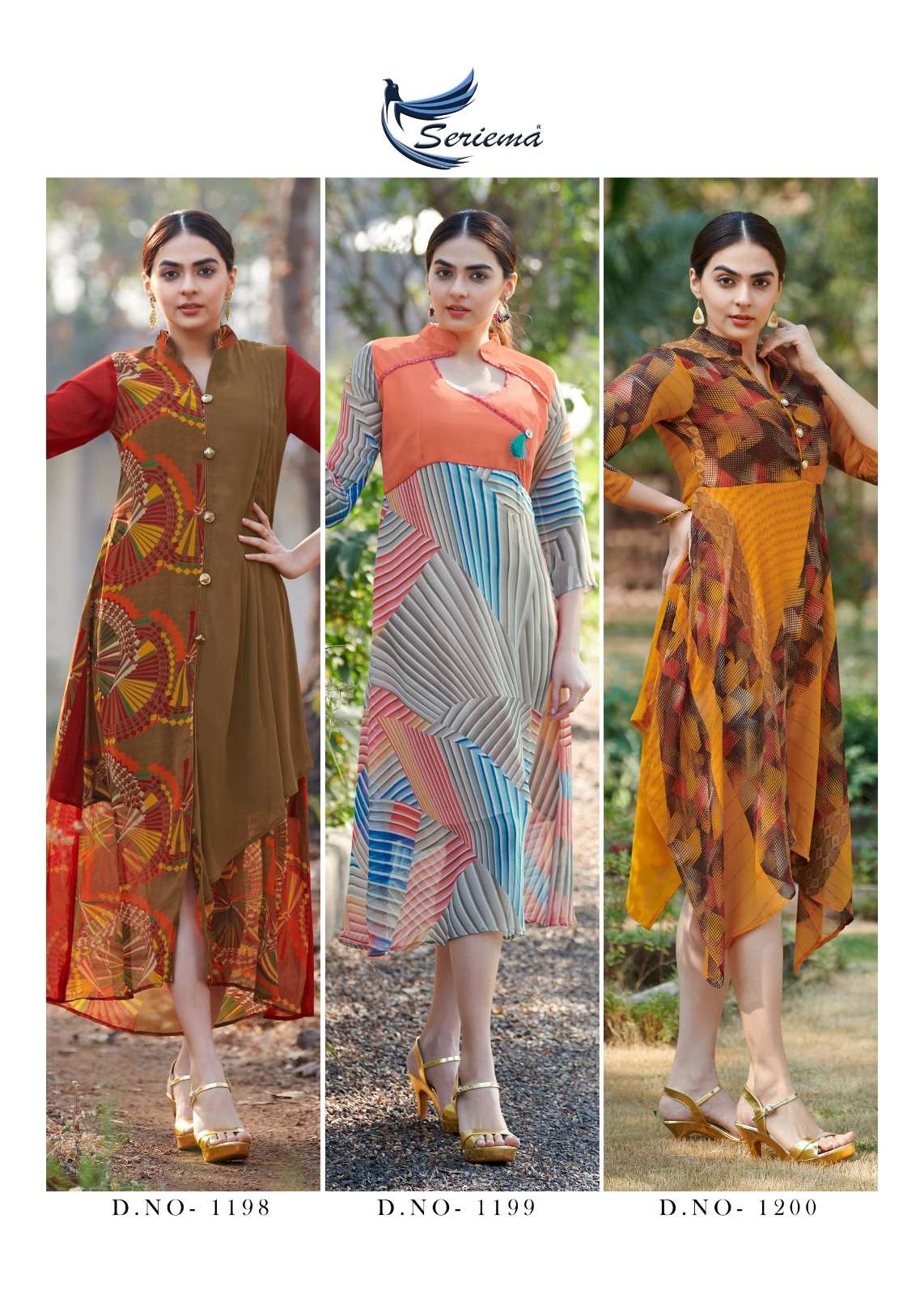 SHYNER BY SPARROW 1198 TO 1203 SERIES DESIGNER STYLISH FANCY COLORFUL BEAUTIFUL PARTY WEAR & ETHNIC WEAR COLLECTION GEORGETTE PRINT KURTIS AT WHOLESALE PRICE