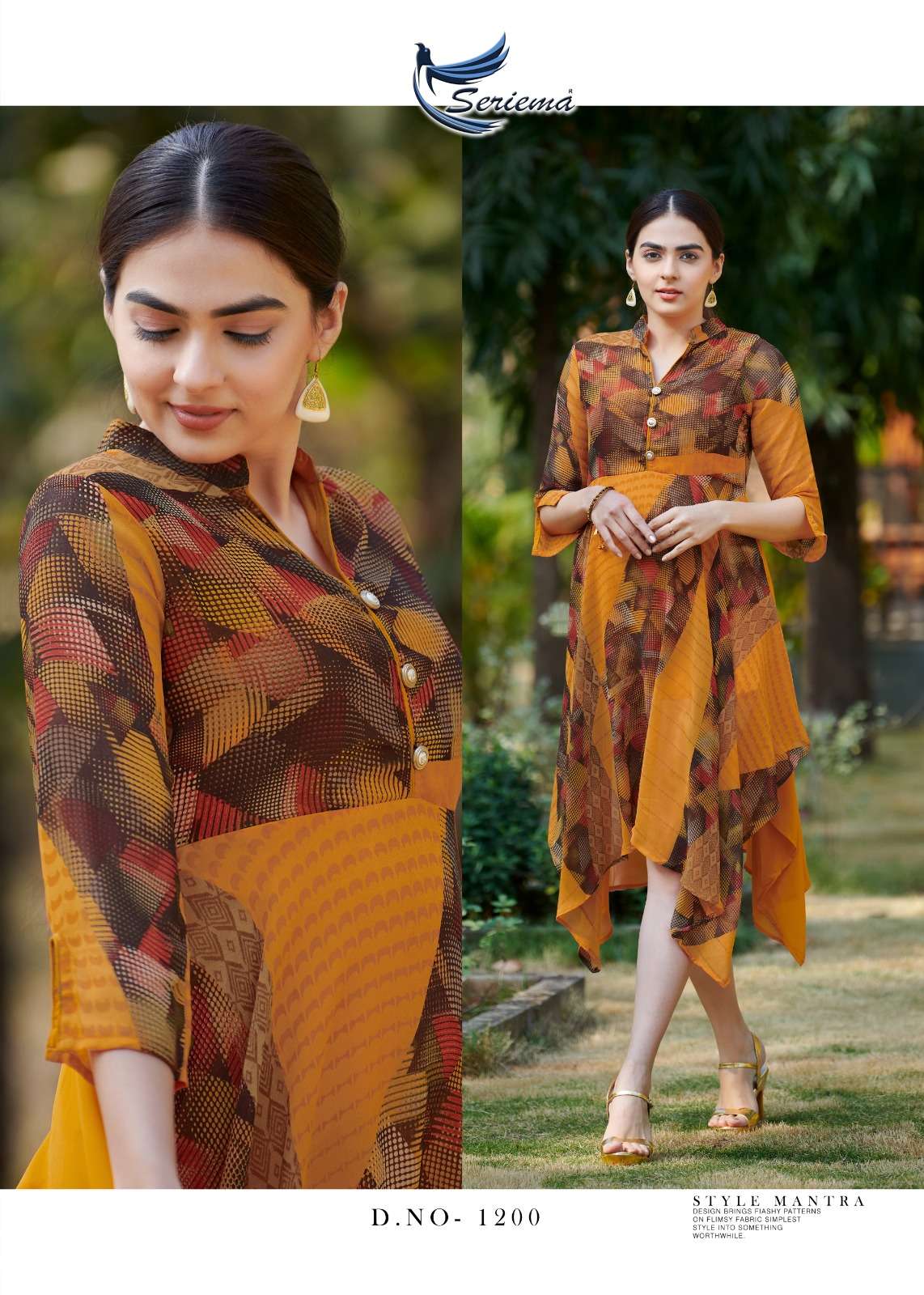 SHYNER BY SPARROW 1198 TO 1203 SERIES DESIGNER STYLISH FANCY COLORFUL BEAUTIFUL PARTY WEAR & ETHNIC WEAR COLLECTION GEORGETTE PRINT KURTIS AT WHOLESALE PRICE