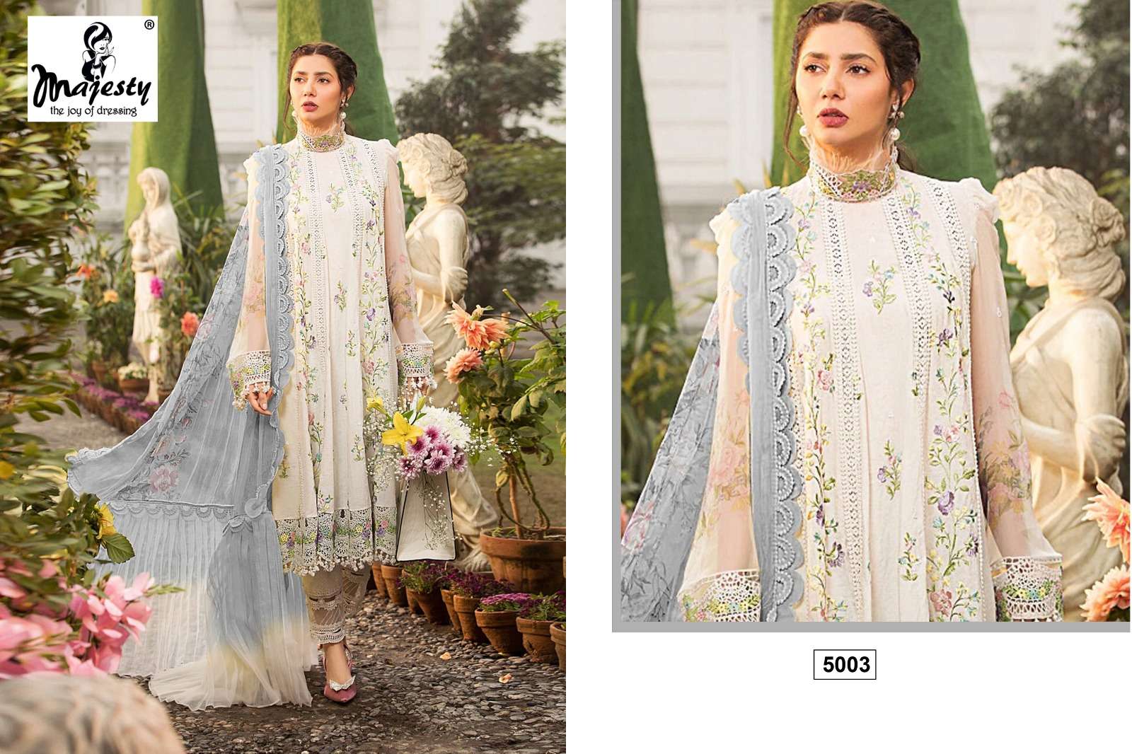 MARIA SUPER HIT BY MAJESTY 5001 TO 5004 SERIES PAKISTANI SUITS BEAUTIFUL FANCY COLORFUL STYLISH PARTY WEAR & OCCASIONAL WEAR PURE COTTON DIGITAL PRINT DRESSES AT WHOLESALE PRICE