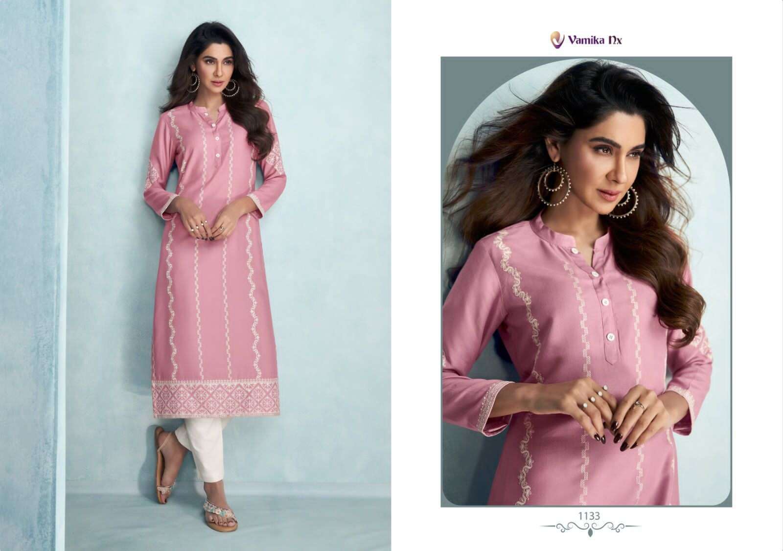 Rooh Vol-6 By Vamika 1130 To 1135 Series Designer Stylish Fancy Colorful Beautiful Party Wear & Ethnic Wear Collection Rayon Viscose Kurtis With Bottom At Wholesale Price