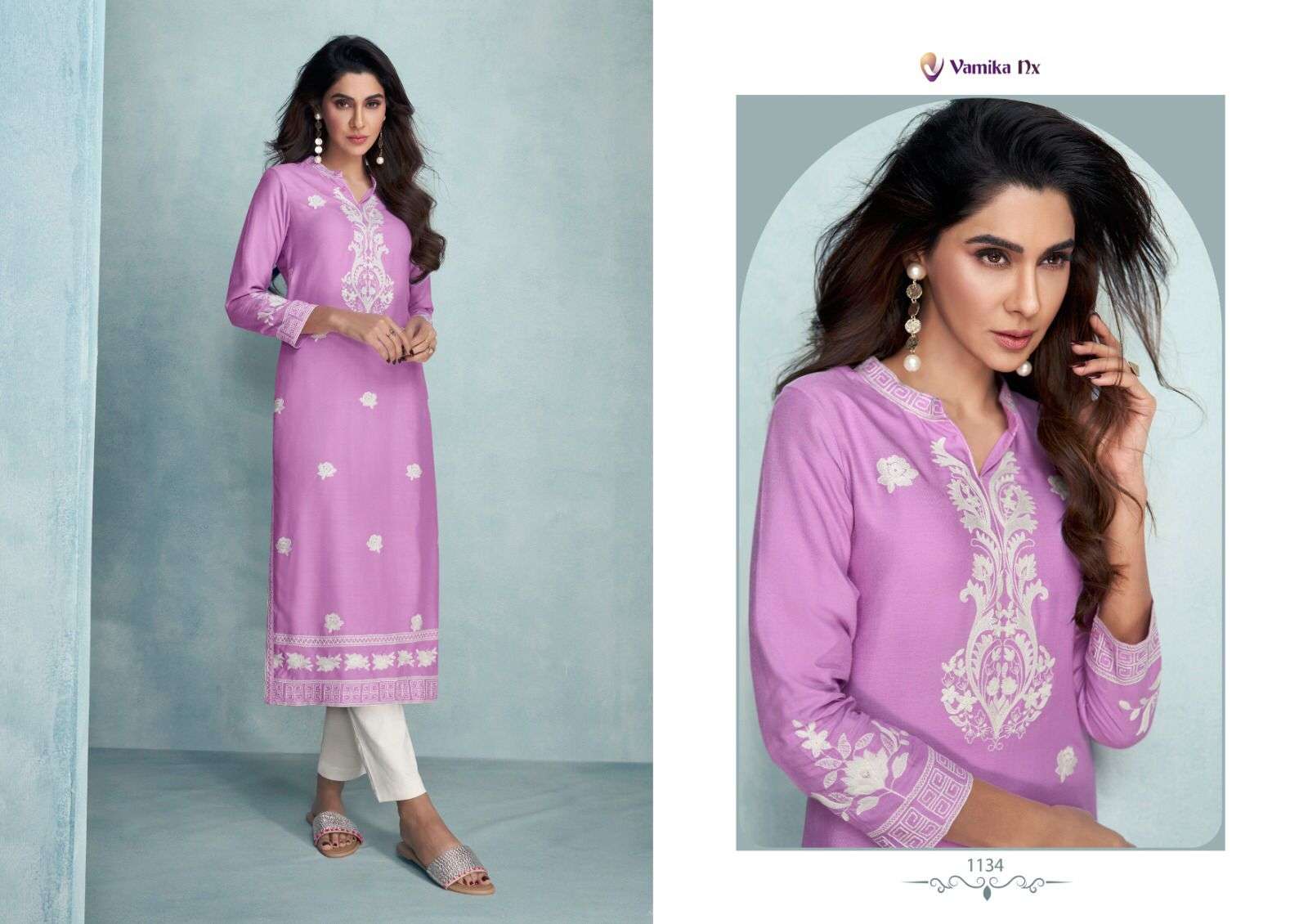 Rooh Vol-6 By Vamika 1130 To 1135 Series Designer Stylish Fancy Colorful Beautiful Party Wear & Ethnic Wear Collection Rayon Viscose Kurtis With Bottom At Wholesale Price