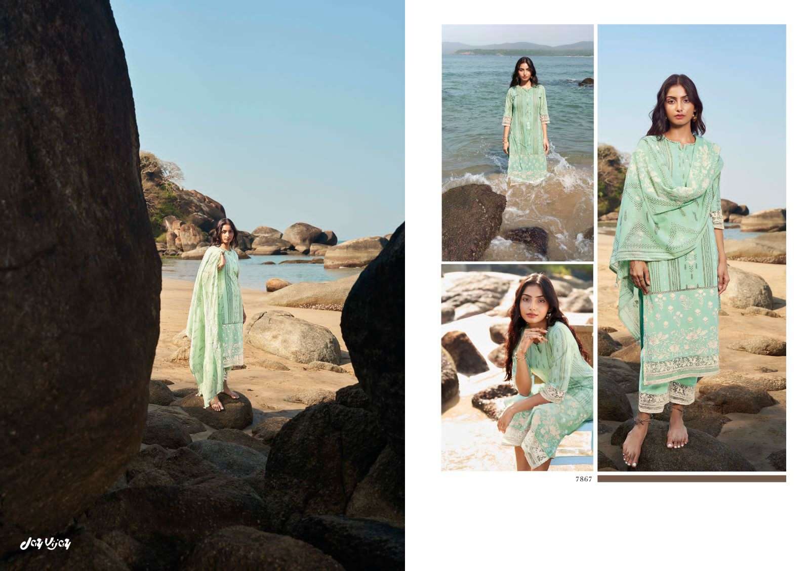 PARADISO BY JAY VIJAY PRINTS 7861 TO 7868 SERIES BEAUTIFUL INDIAN SUITS COLORFUL STYLISH FANCY CASUAL WEAR & ETHNIC WEAR PURE COTTON EMBROIDERED DRESSES AT WHOLESALE PRICE