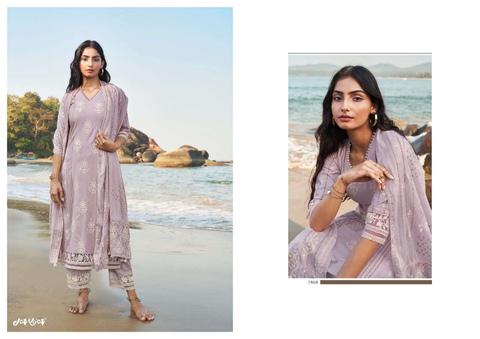 PARADISO BY JAY VIJAY PRINTS 7861 TO 7868 SERIES BEAUTIFUL INDIAN SUITS COLORFUL STYLISH FANCY CASUAL WEAR & ETHNIC WEAR PURE COTTON EMBROIDERED DRESSES AT WHOLESALE PRICE