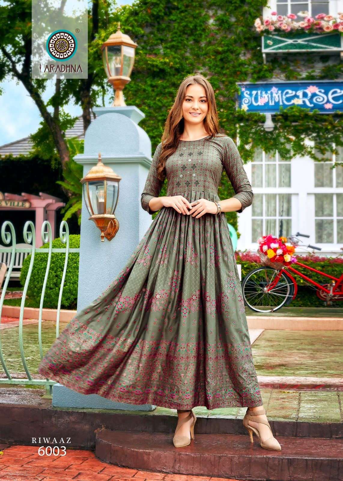 Riwaaz Vol-6 By Aradhna Fashion 6001 To 6012 Series Beautiful Suits Colorful Stylish Fancy Casual Wear & Ethnic Wear Rayon Print Gowns At Wholesale Price