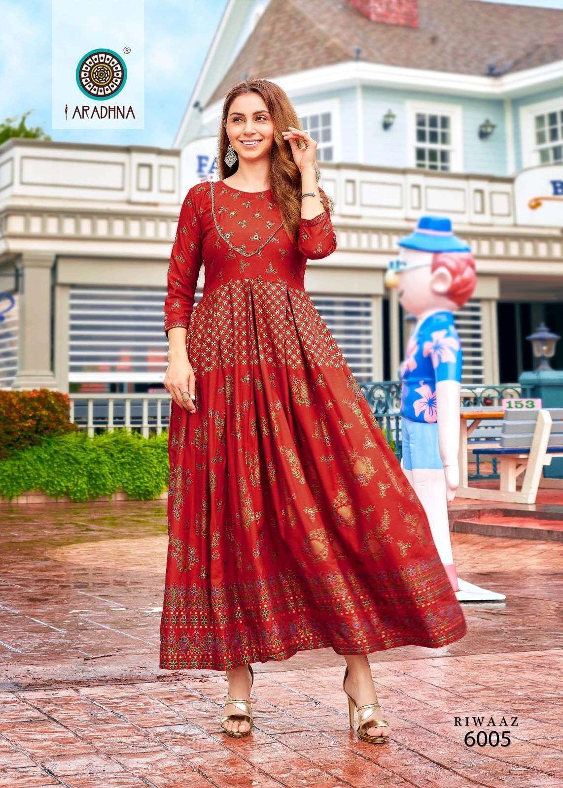 Riwaaz Vol-6 By Aradhna Fashion 6001 To 6012 Series Beautiful Suits Colorful Stylish Fancy Casual Wear & Ethnic Wear Rayon Print Gowns At Wholesale Price
